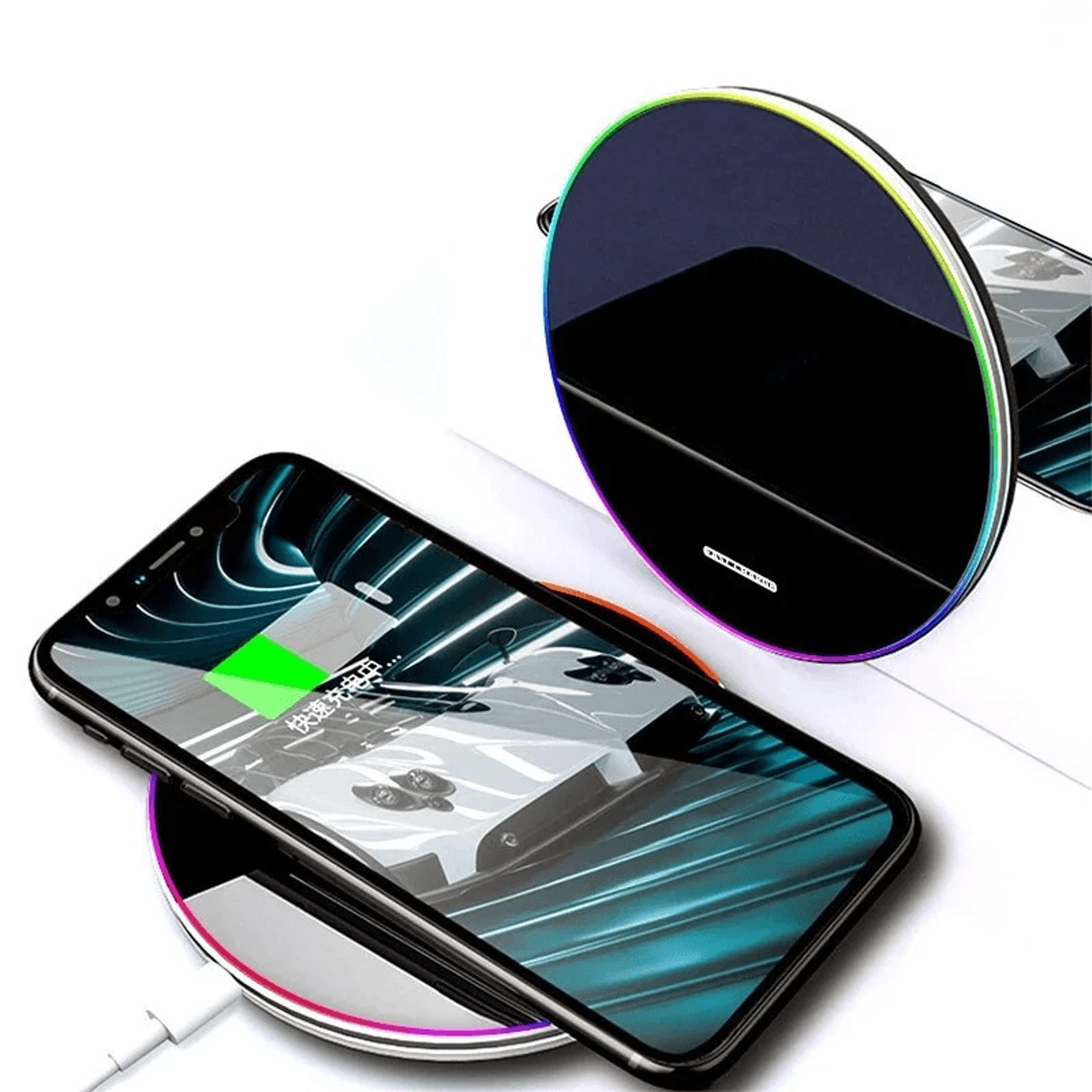 qi wireless charging pad with usb c cable