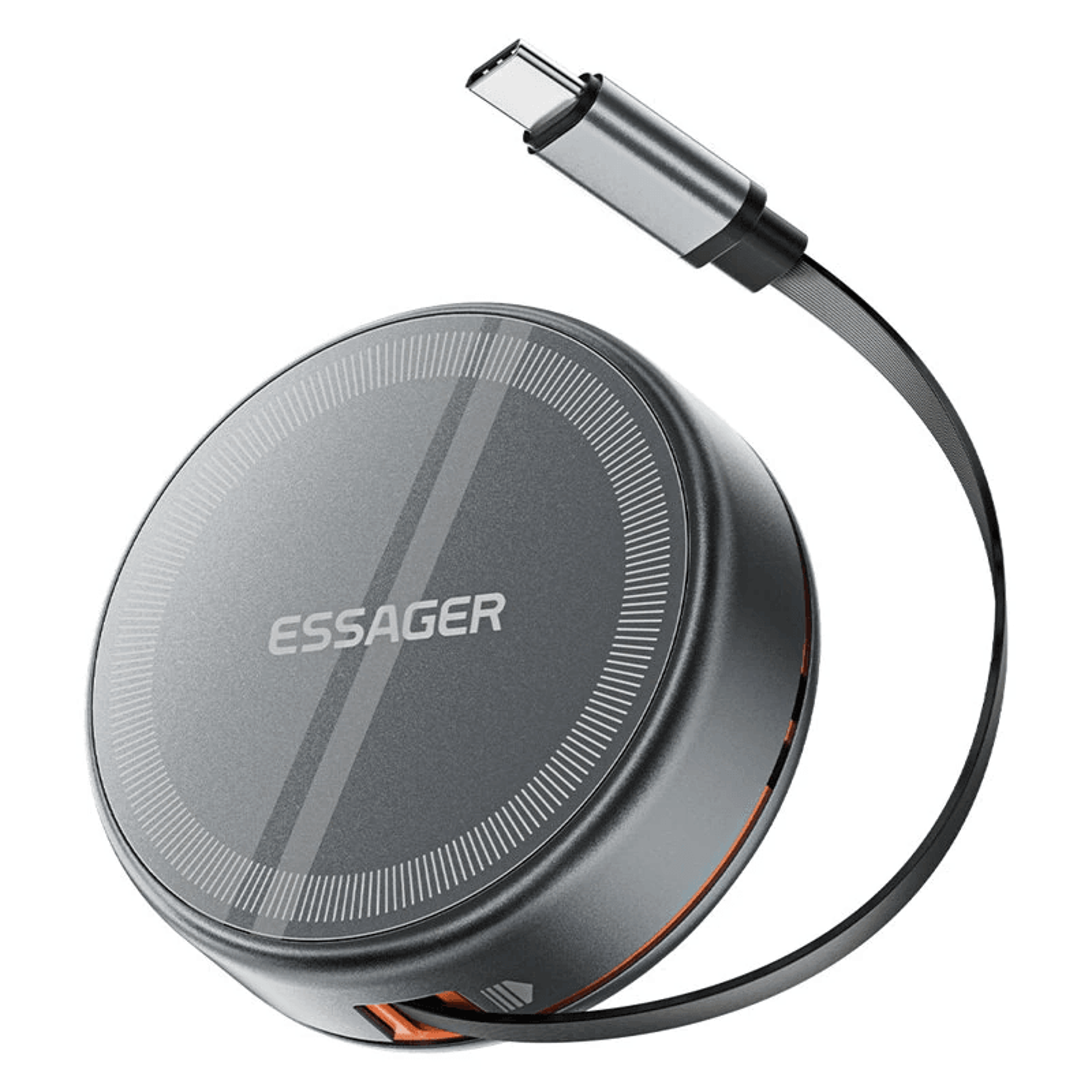 wireless charging stand with retractable cable