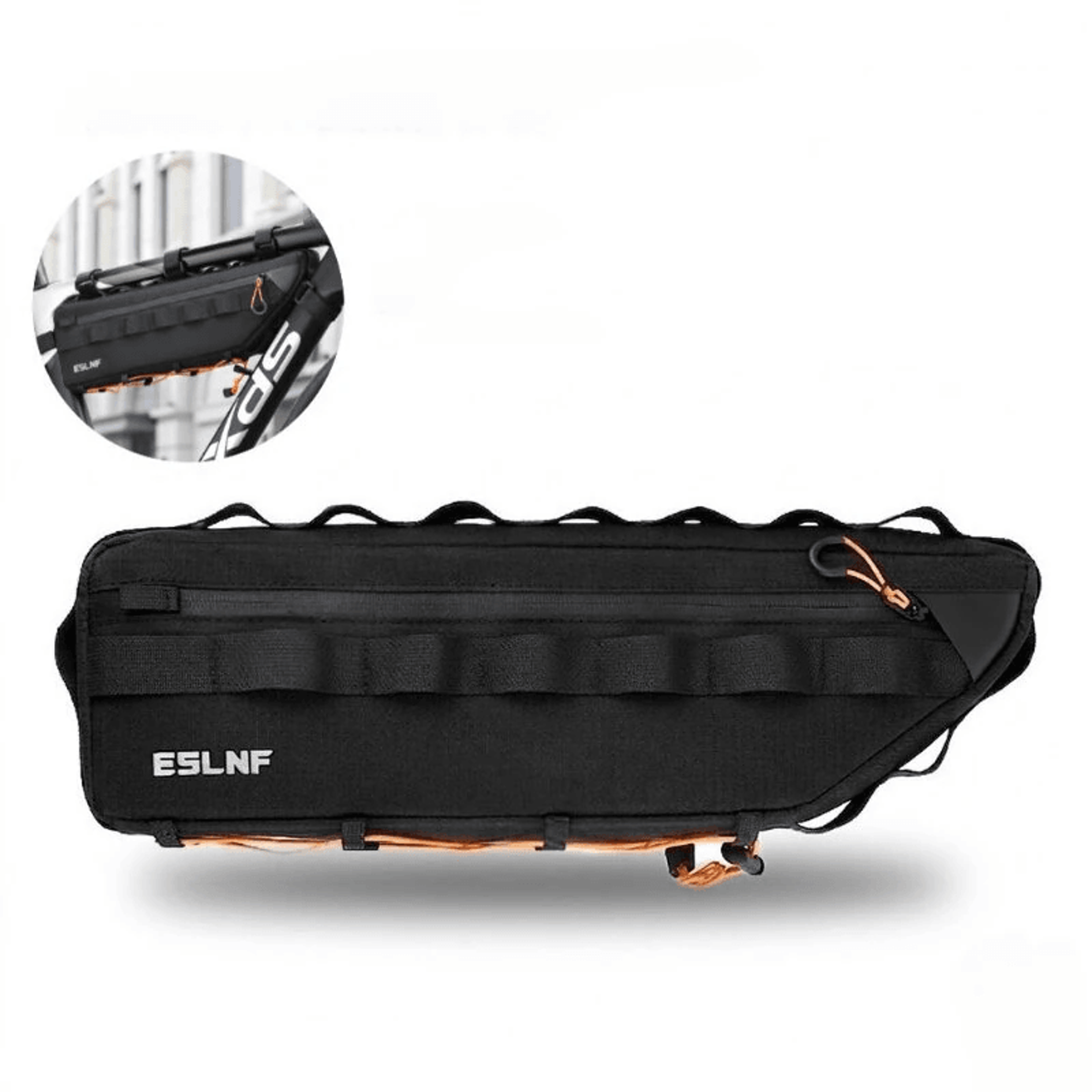 waterproof bicycle frame bag with multi point mounting