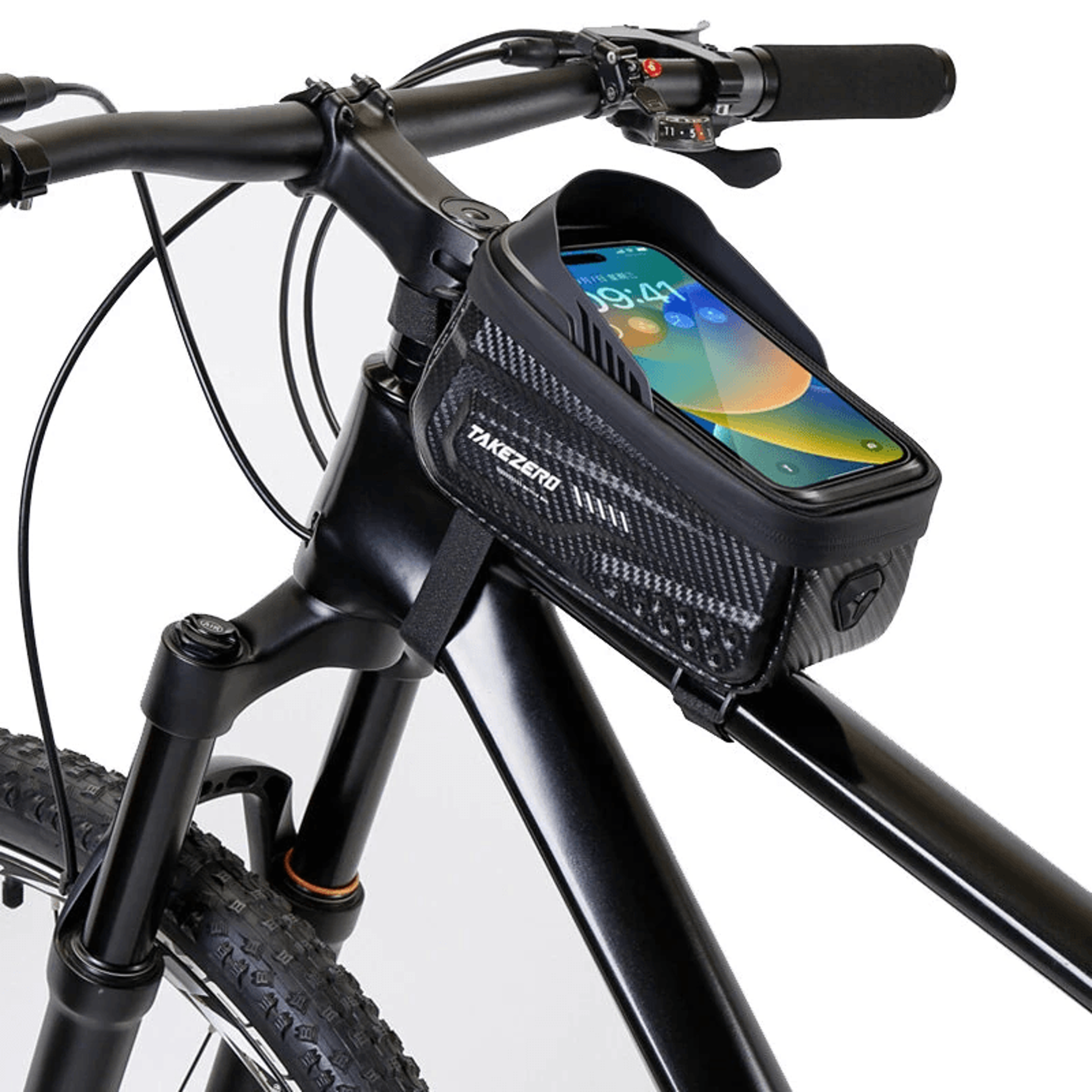 waterproof bicycle phone holder frame bag with hard shell storage