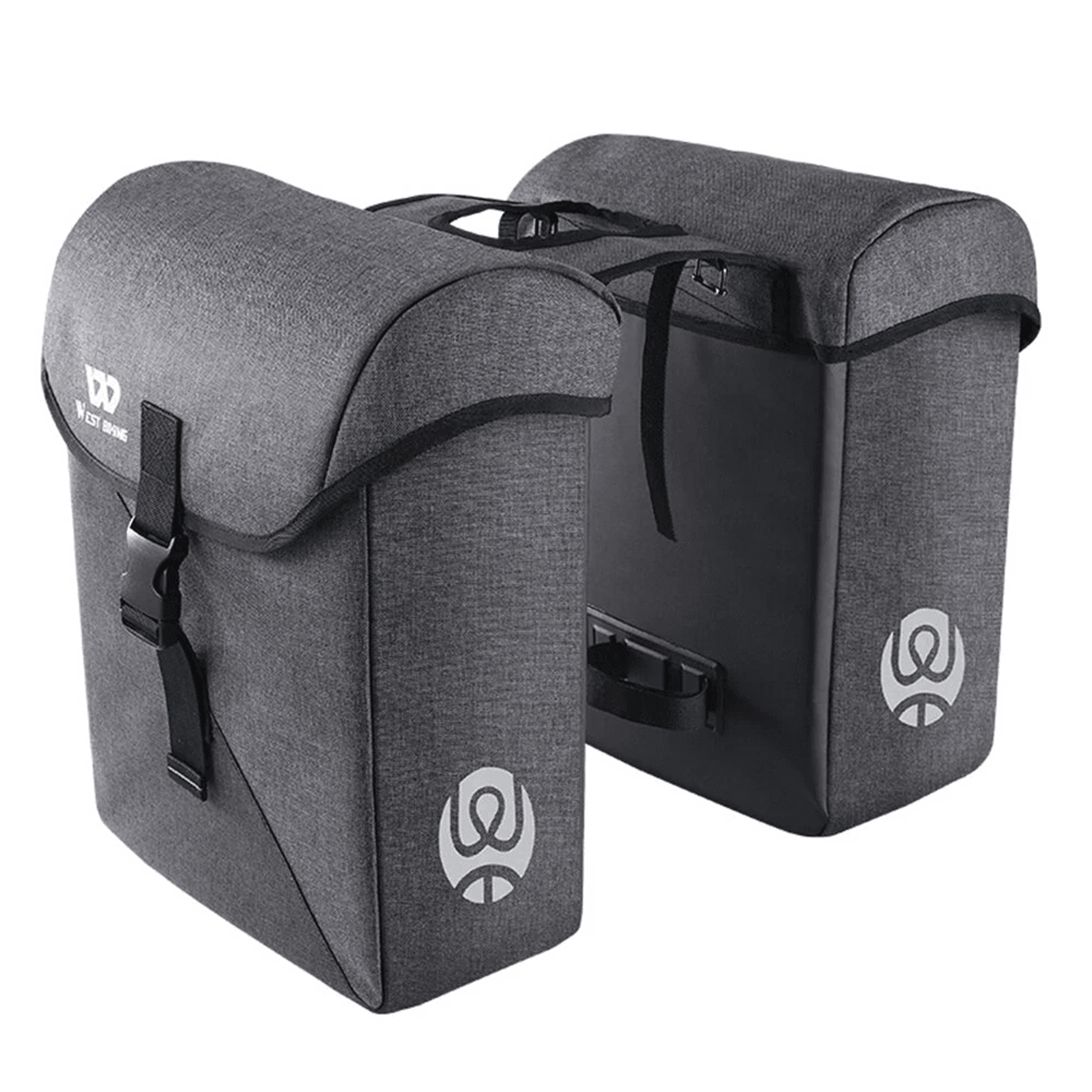 waterproof double side bike pannier bag with reflective quick release design