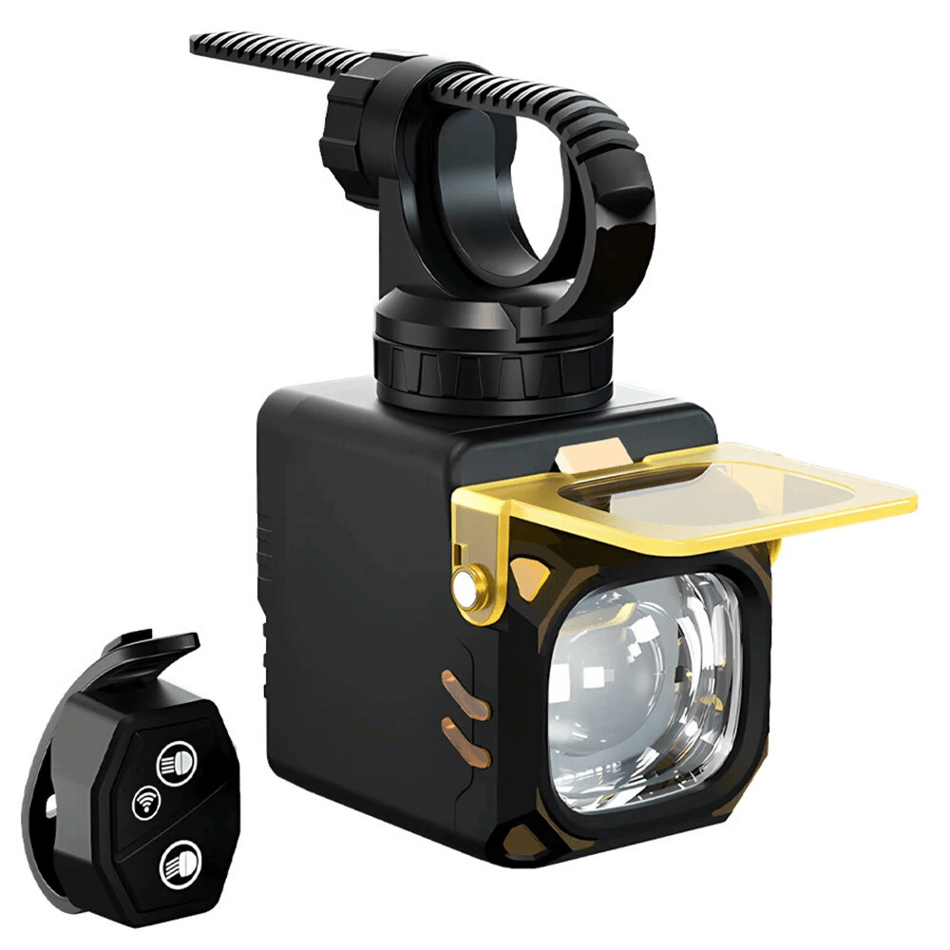 usb c rechargeable bicycle headlight with wireless remote modes and power bank