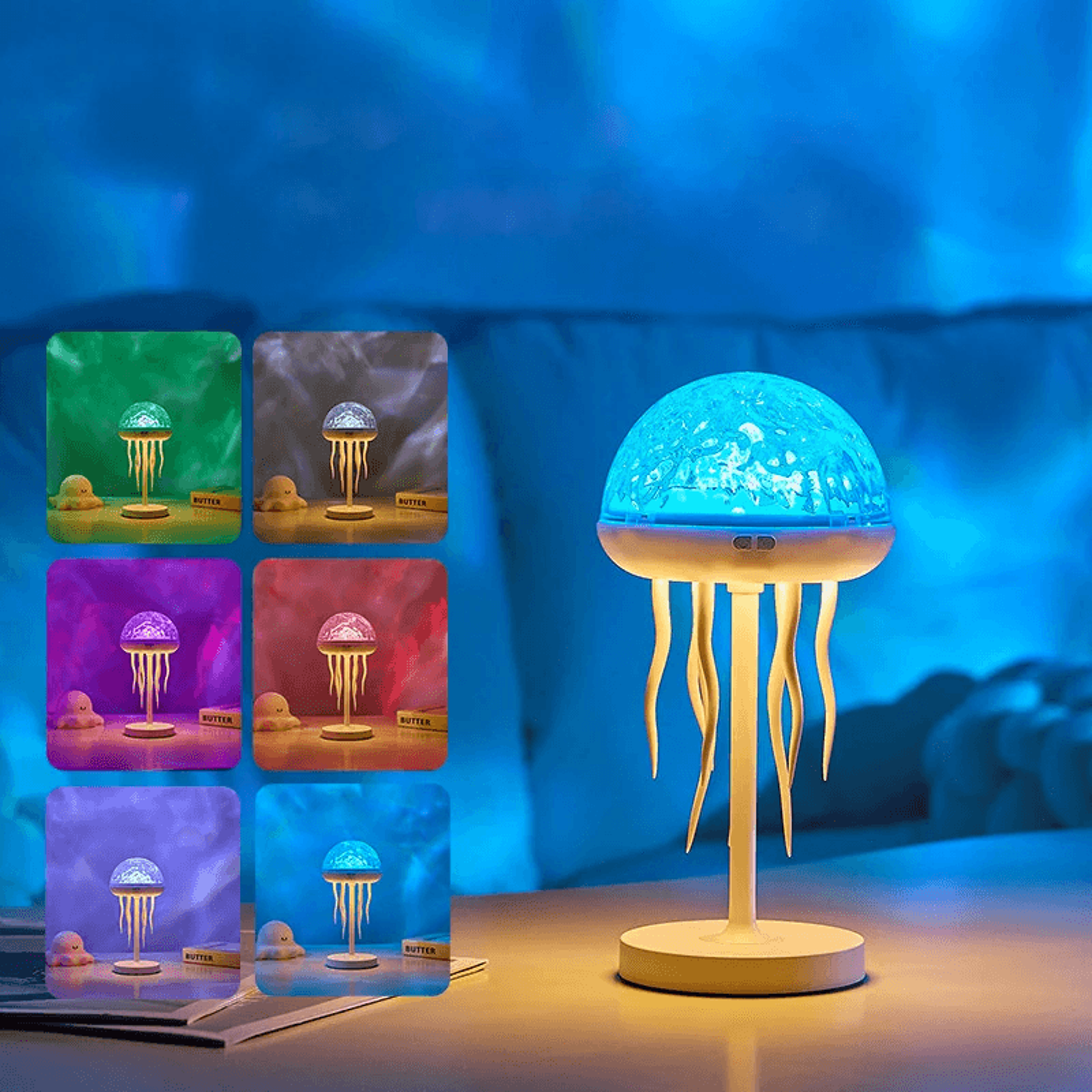 jellyfish projector lamp with remote control timer dimmable led night light