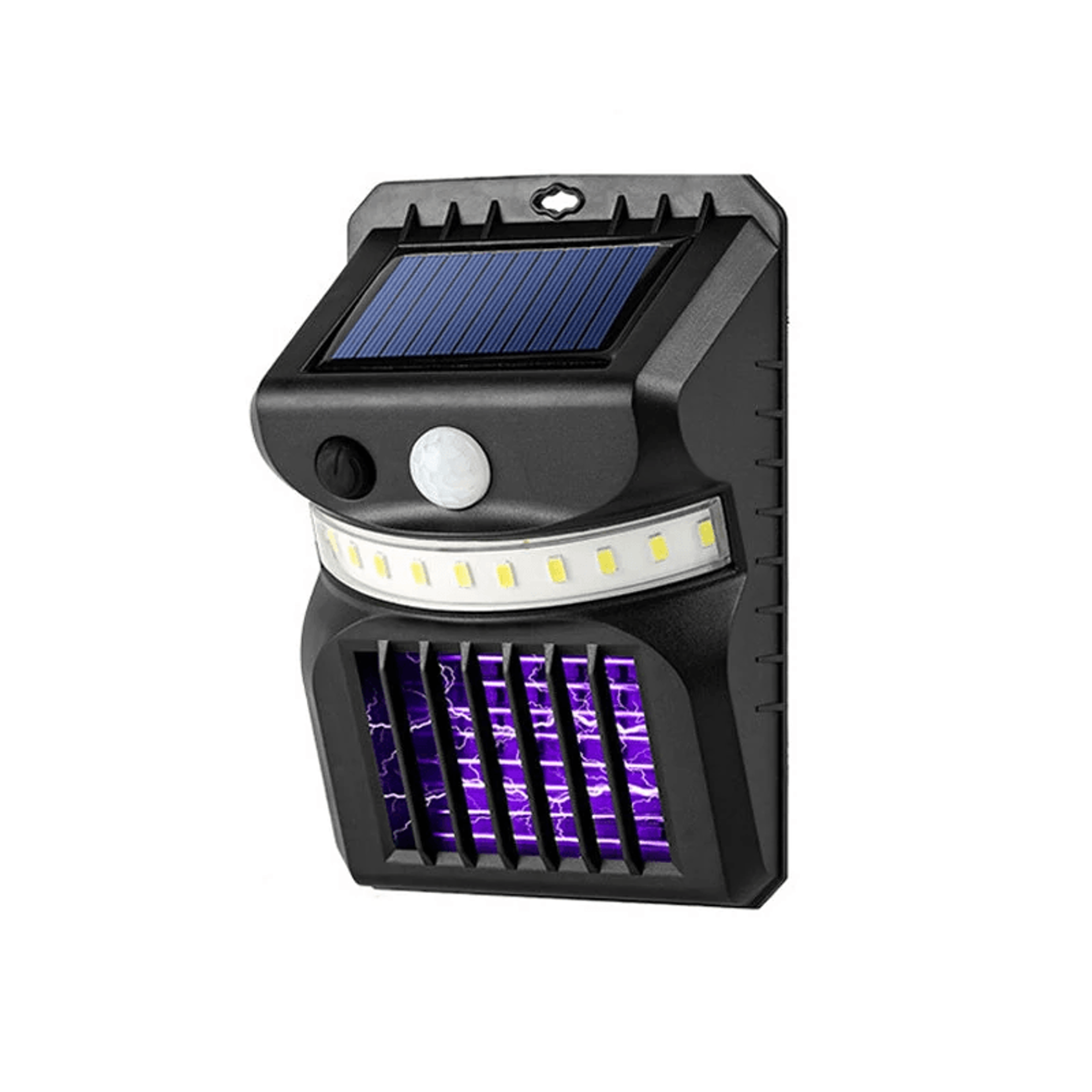solar mosquito zapper wall light with motion sensor and dual color lighting