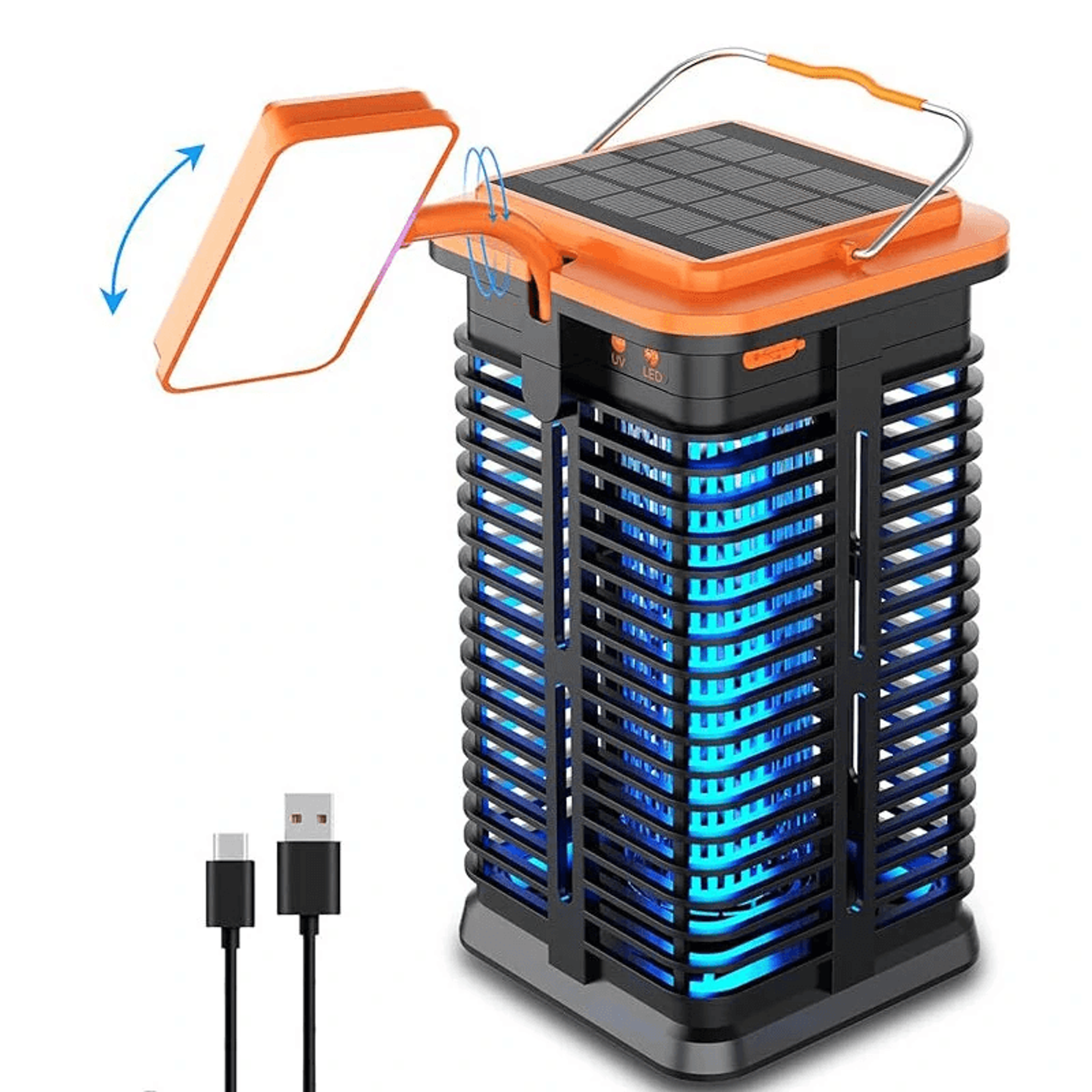 solar bug zapper with led light rechargeable battery