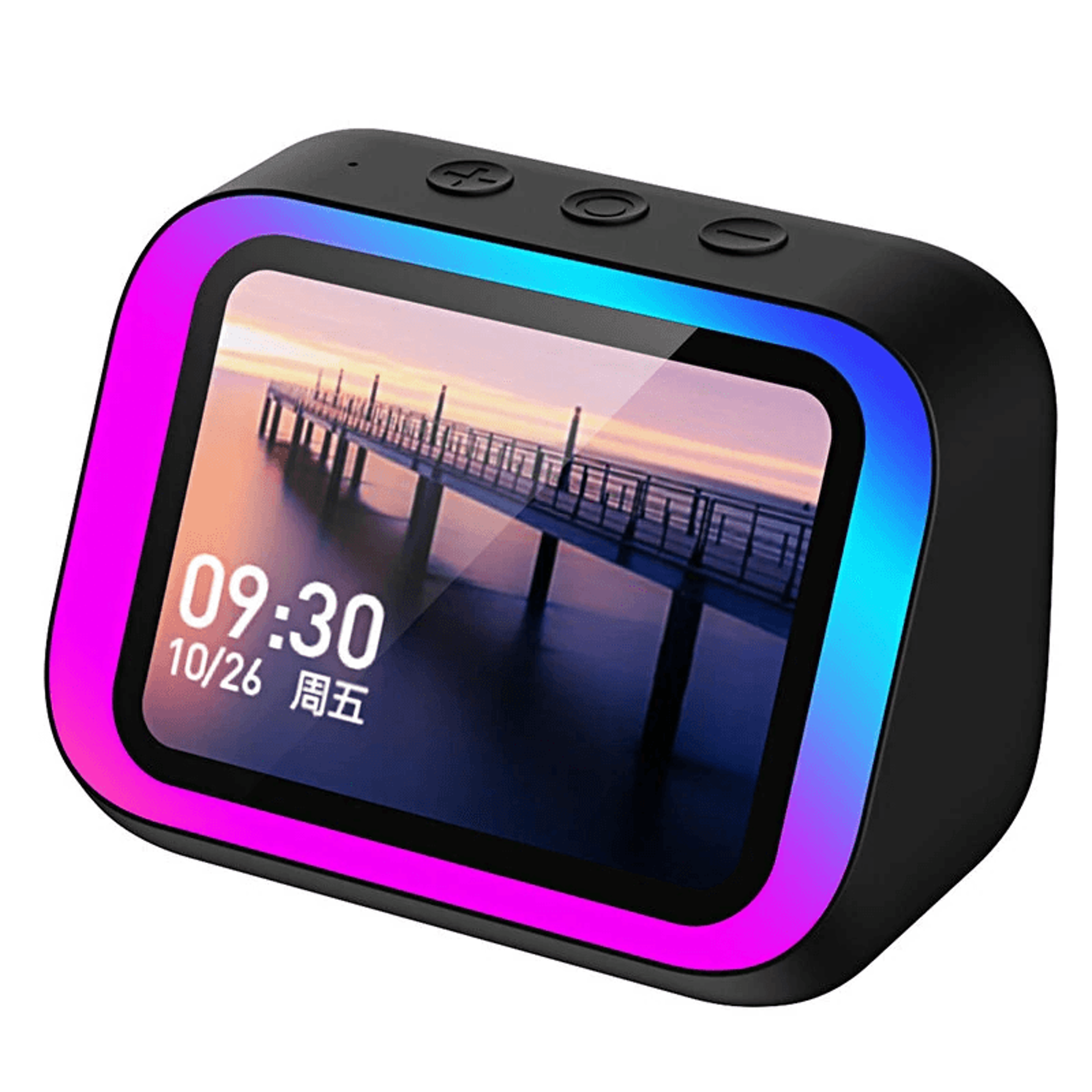 smart bluetooth speaker with display rgb lights and voice assistant