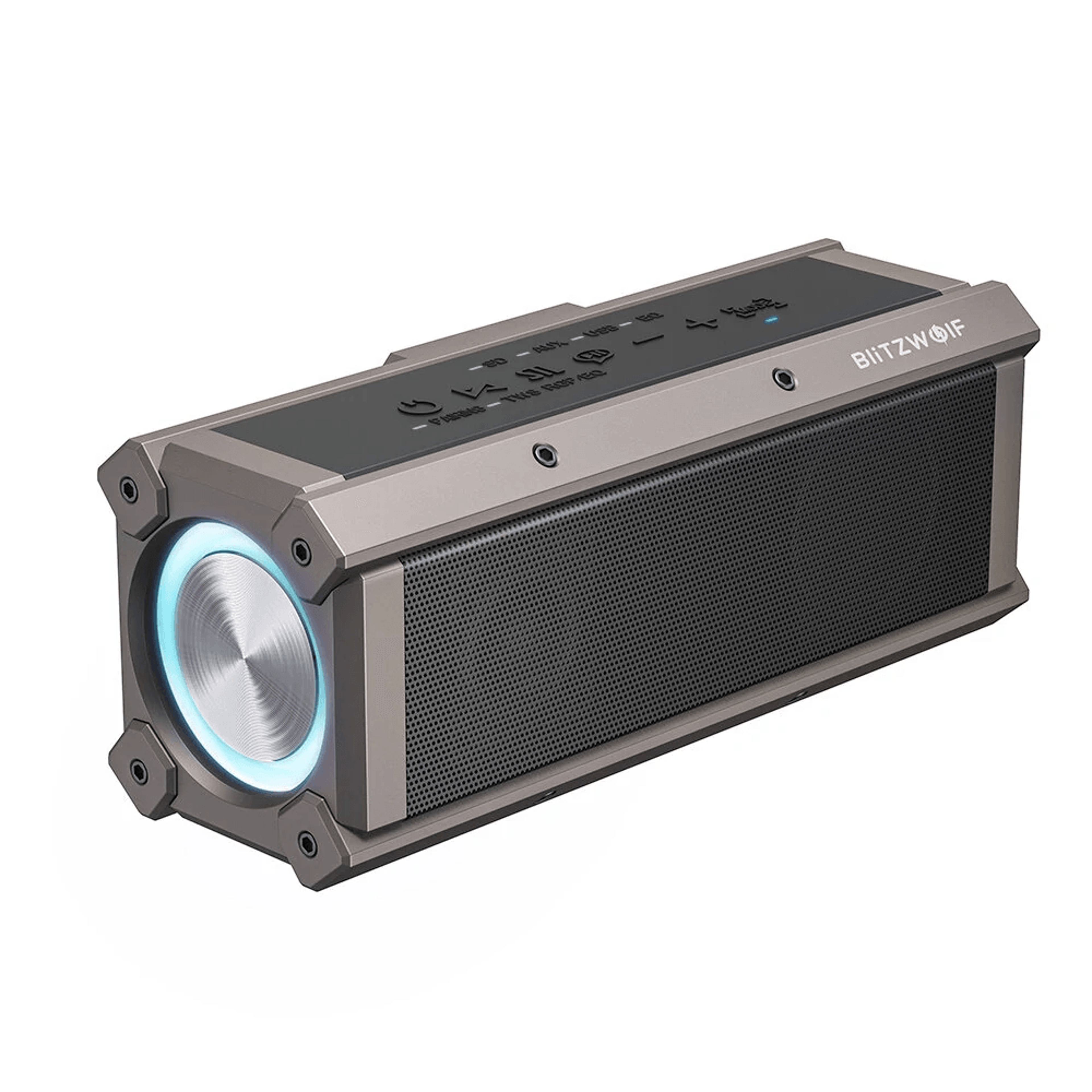 portable bluetooth speaker with deep bass rgb lights and water resistance