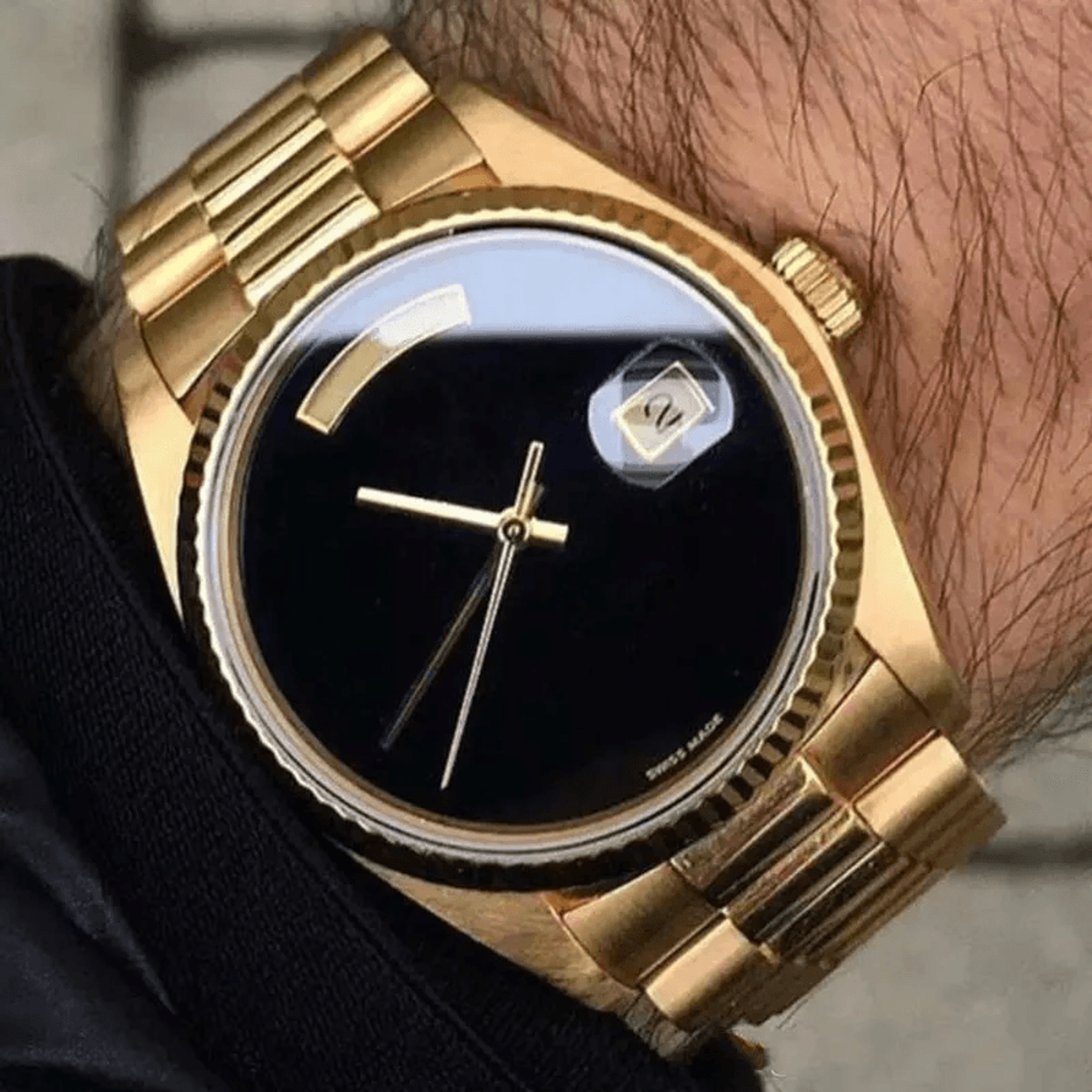 mens vintage automatic mechanical watch with stainless steel band