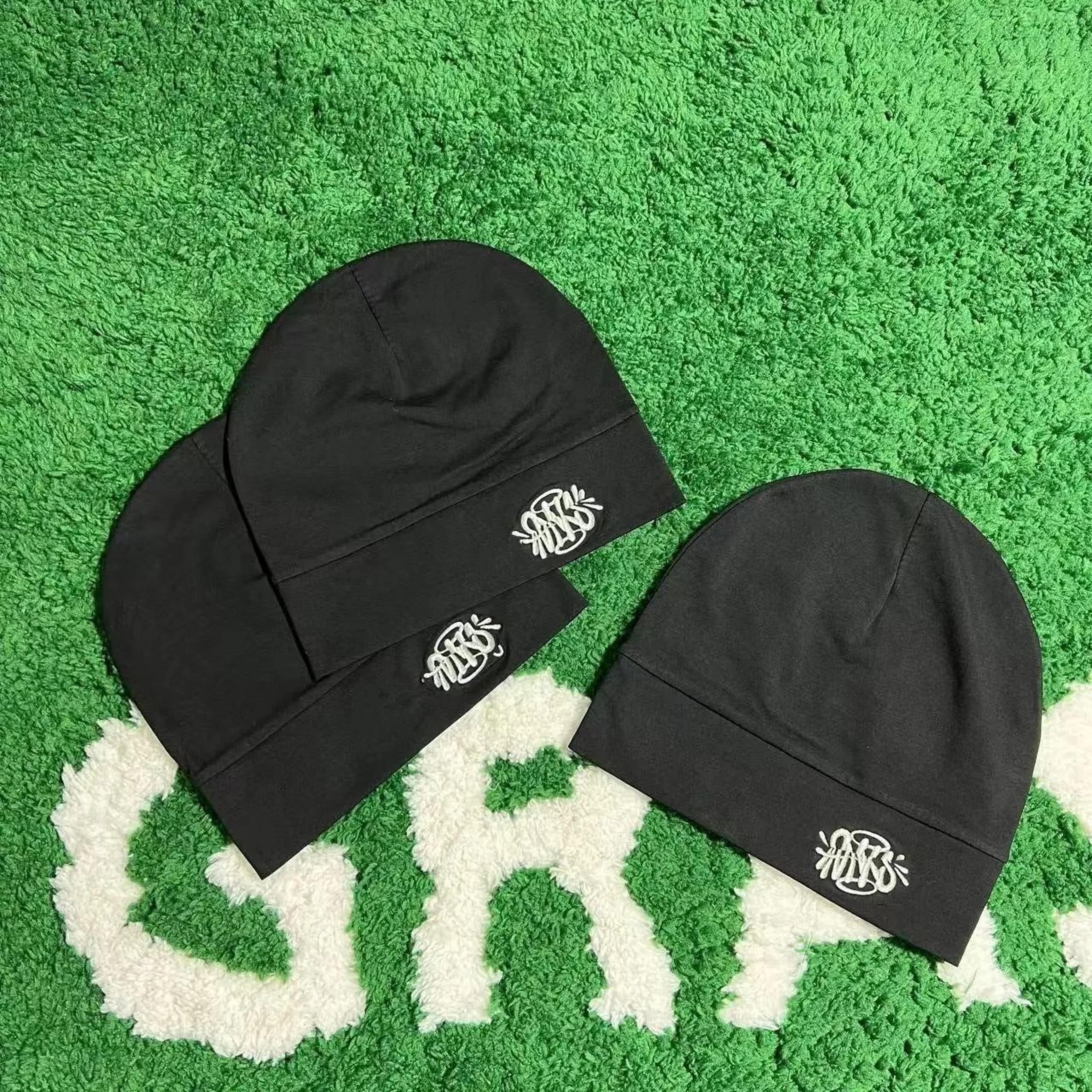 winter skull cap with animal pattern and fitted design