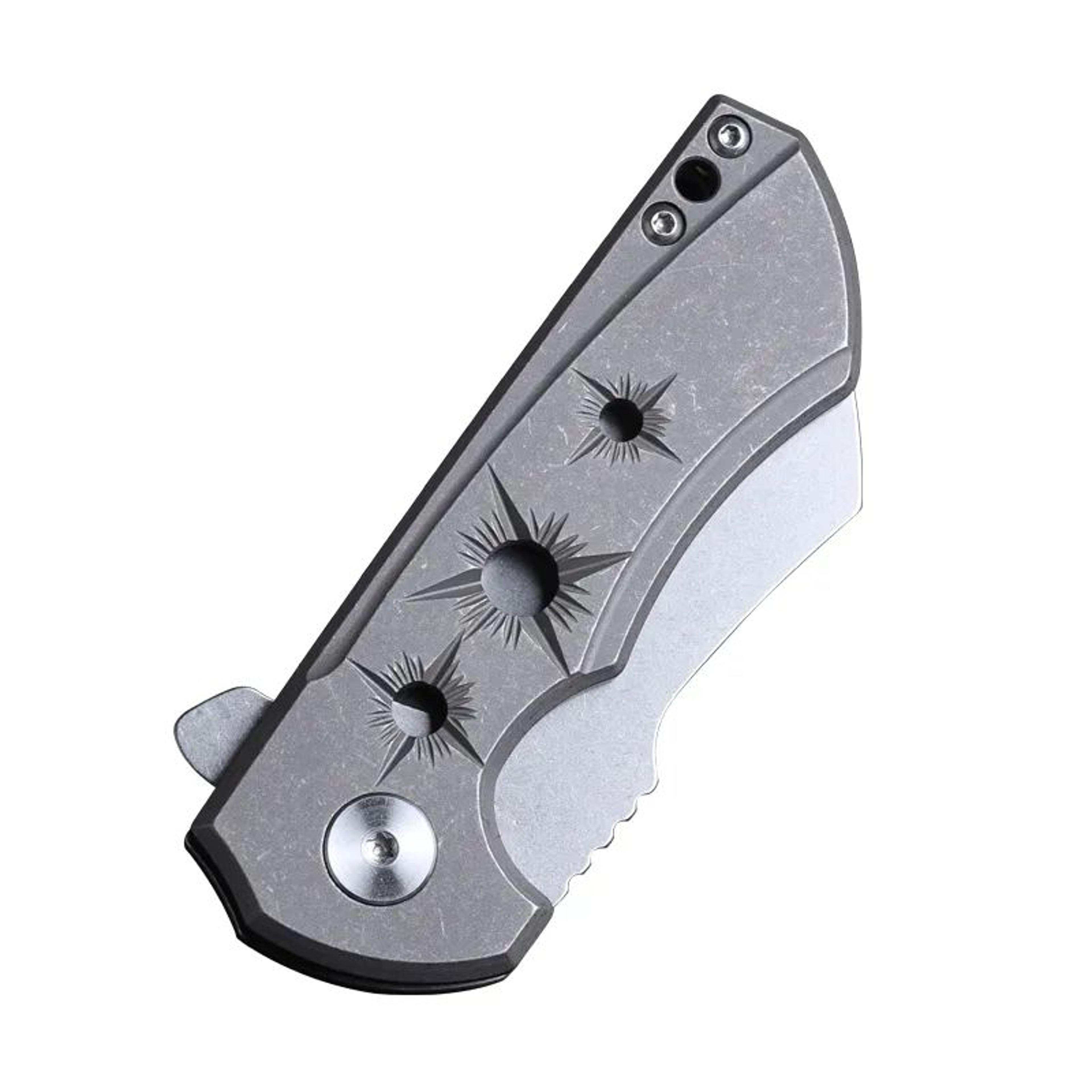 titanium folding pocket knife with steel blade for everyday carry