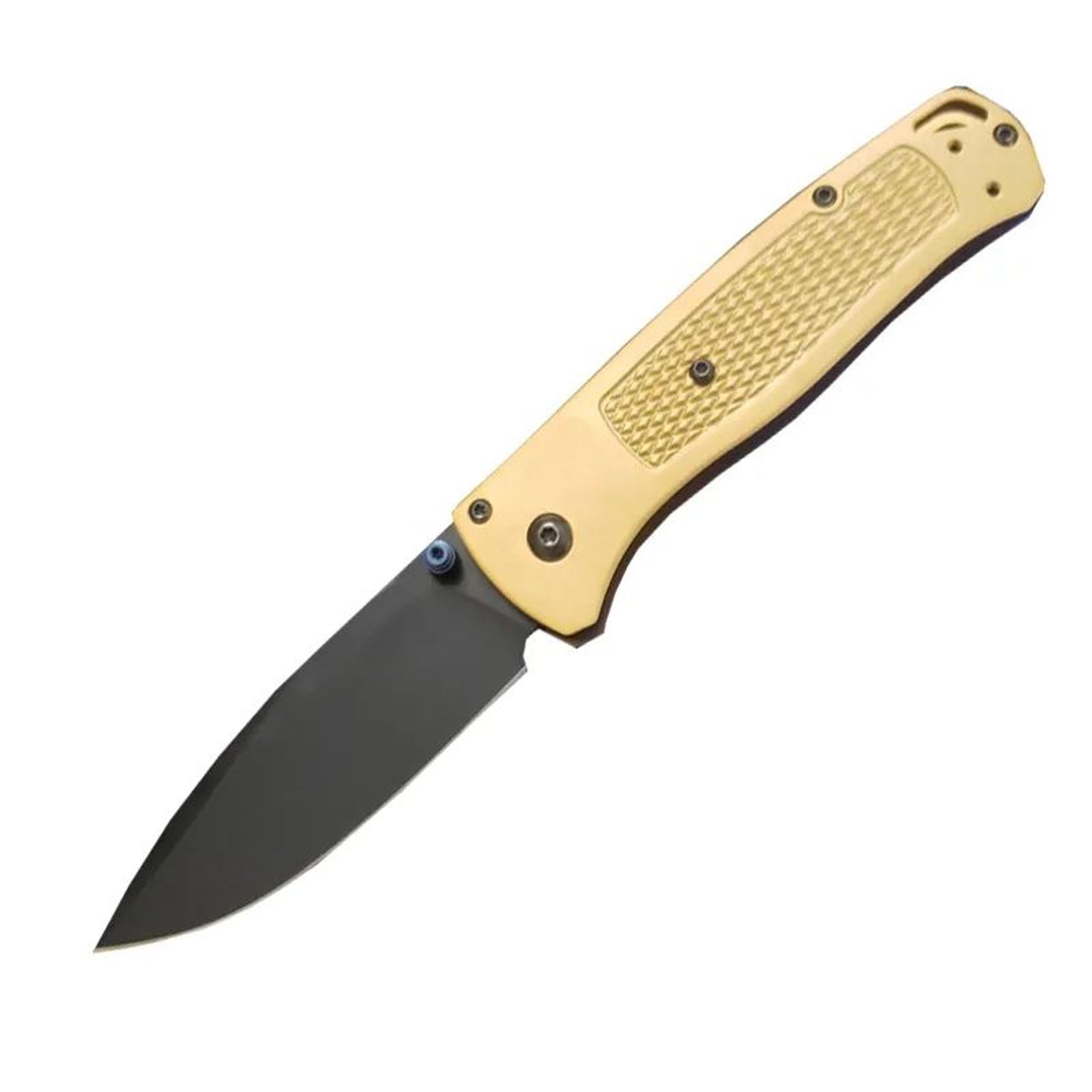 camping knife with steel blade and handle