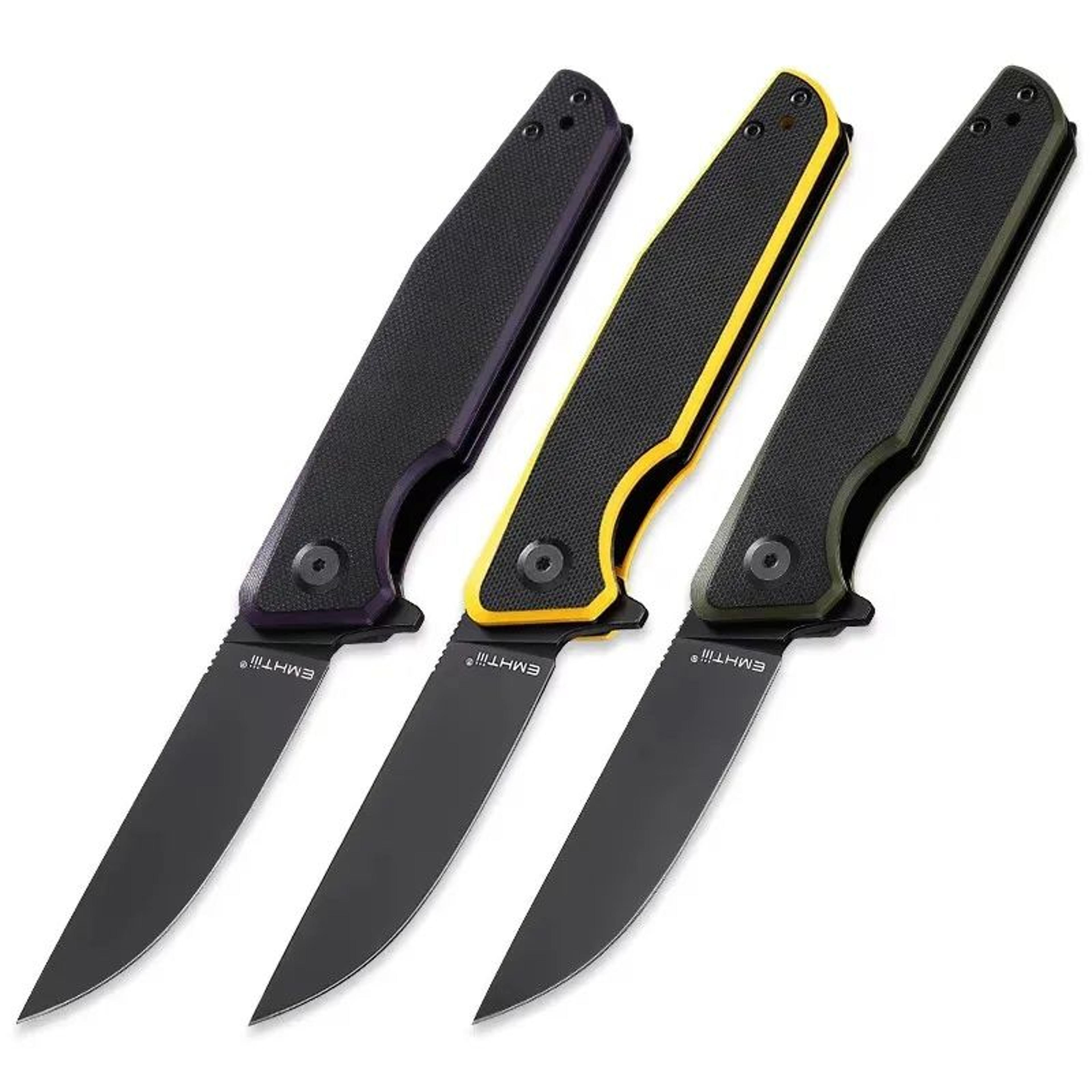 folding pocket knife with steel blade and handle for camping and outdoor use