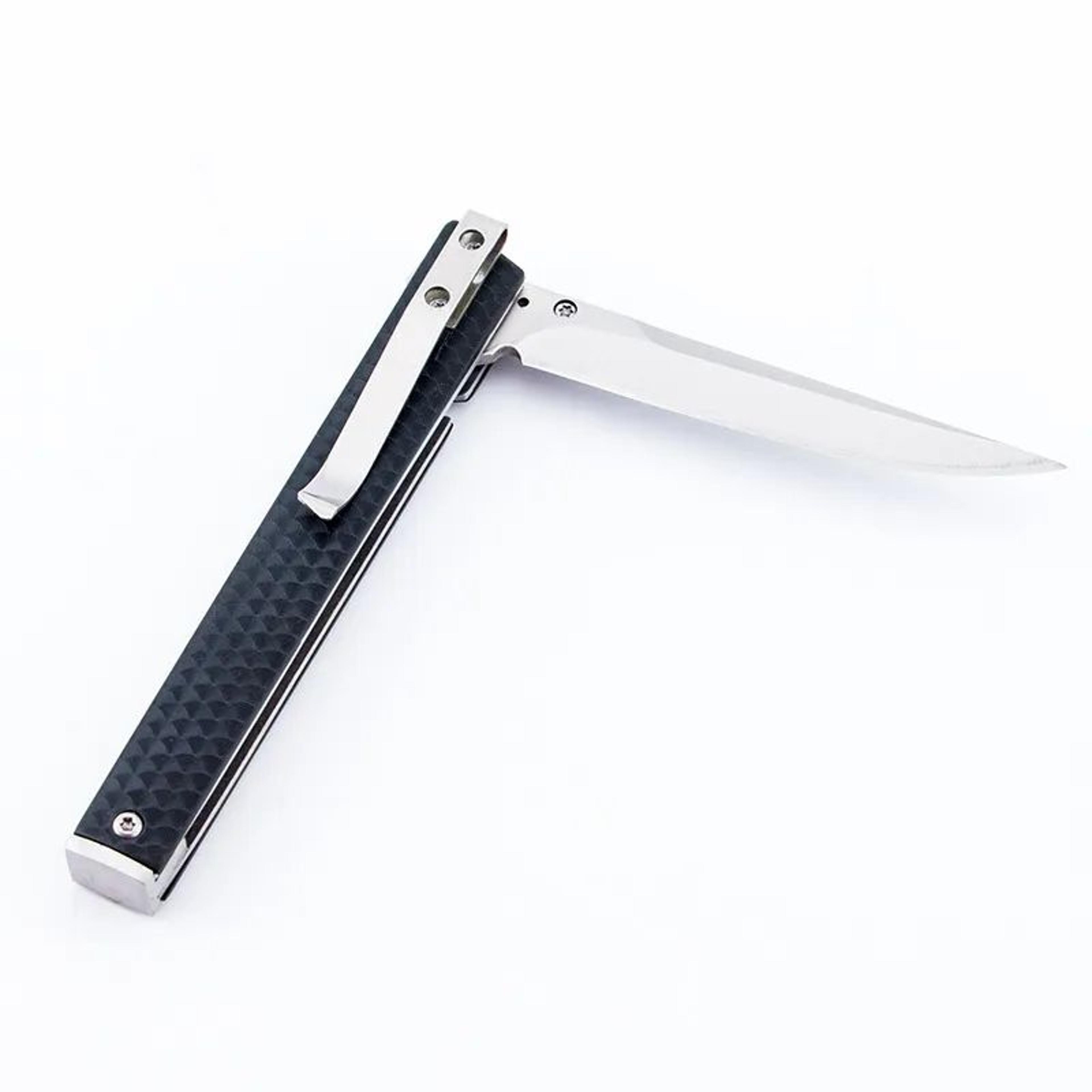 folding pocket knife with stainless steel blade and abs handle for everyday carry