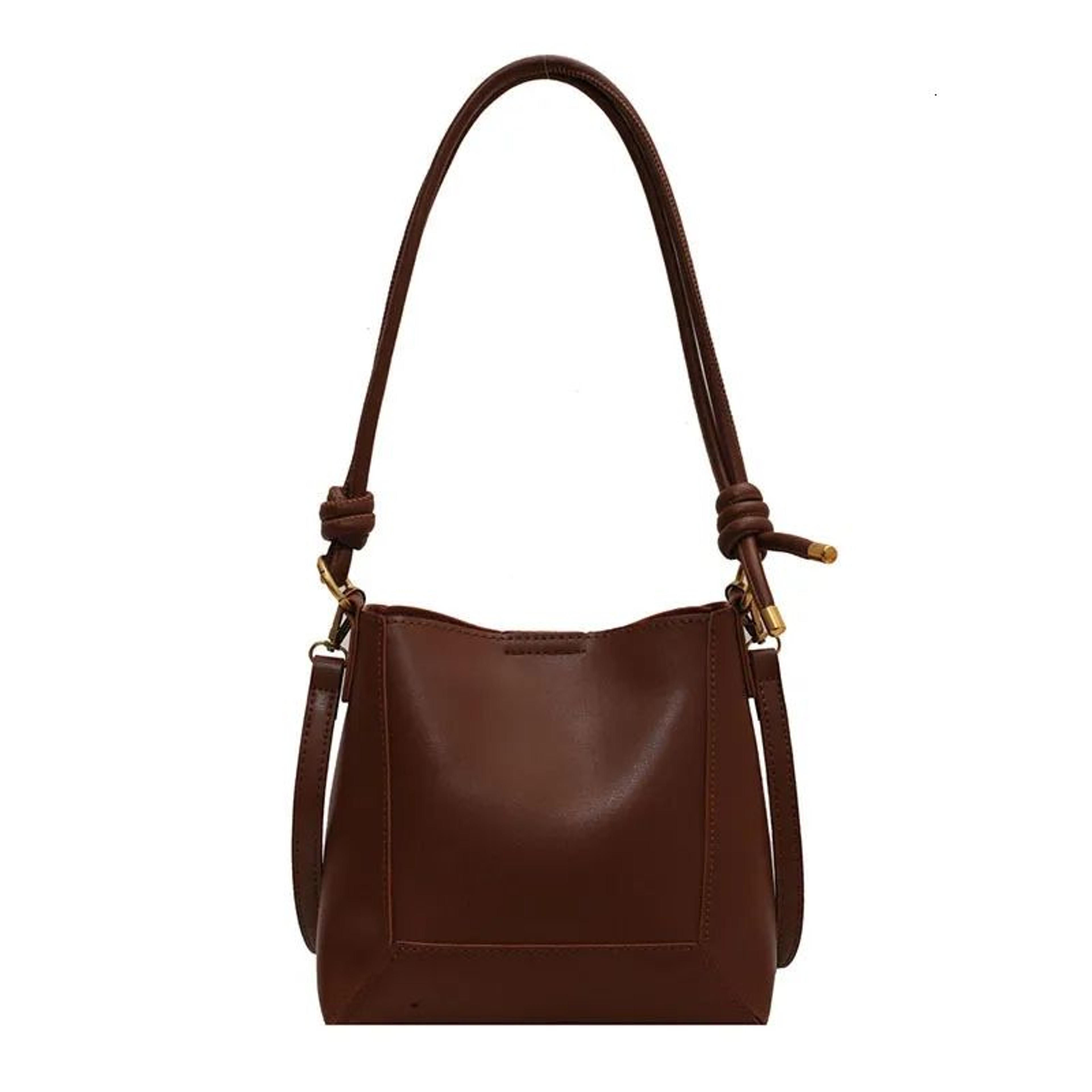 womens large capacity pu leather shoulder bag with retro flap design