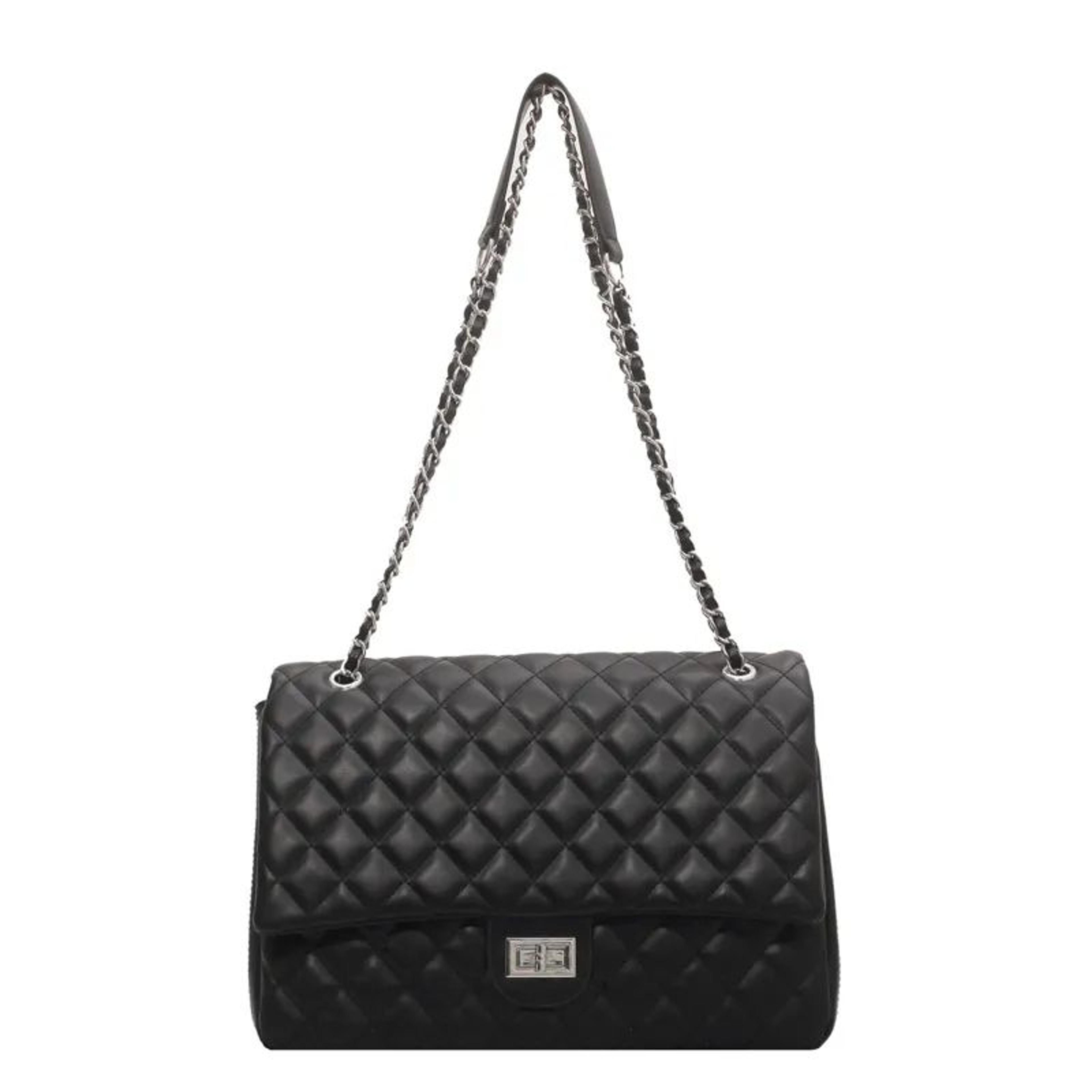 women's quilted mini crossbody bag with convertible chain shoulder strap