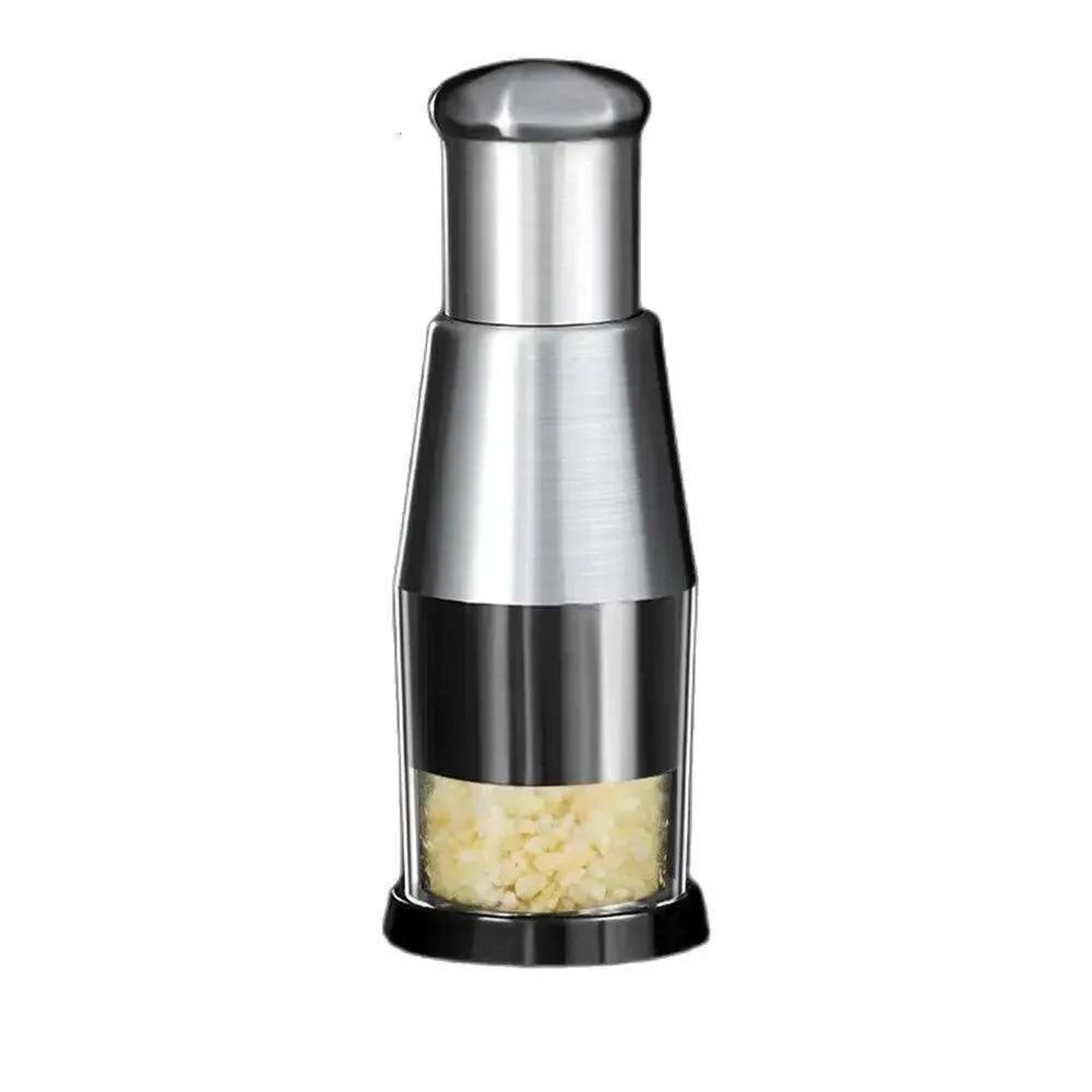 manual onion chopper and garlic crusher with stainless steel blades for kitchen use