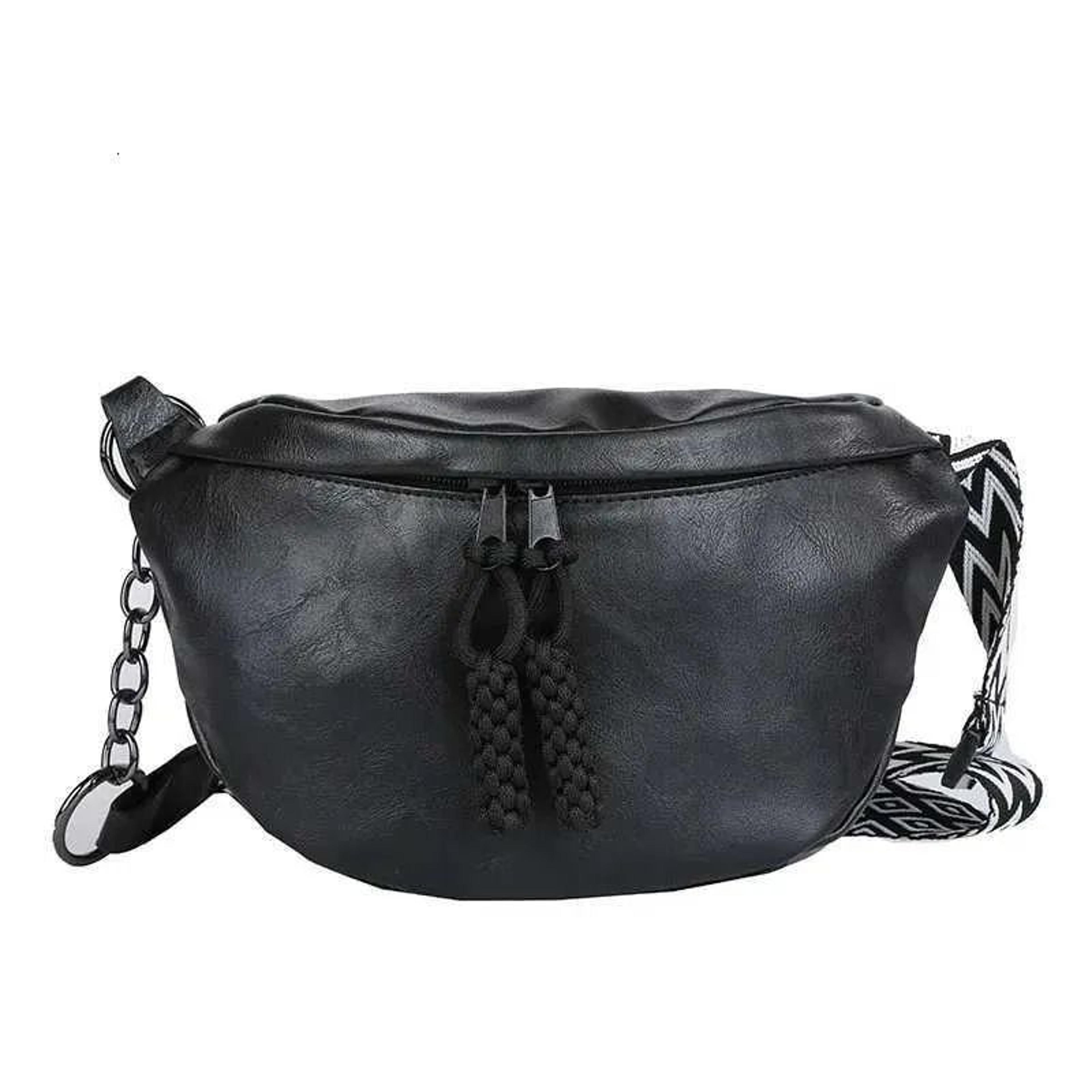 crocodile pattern waist bag with chain strap for crossbody and shoulder wear