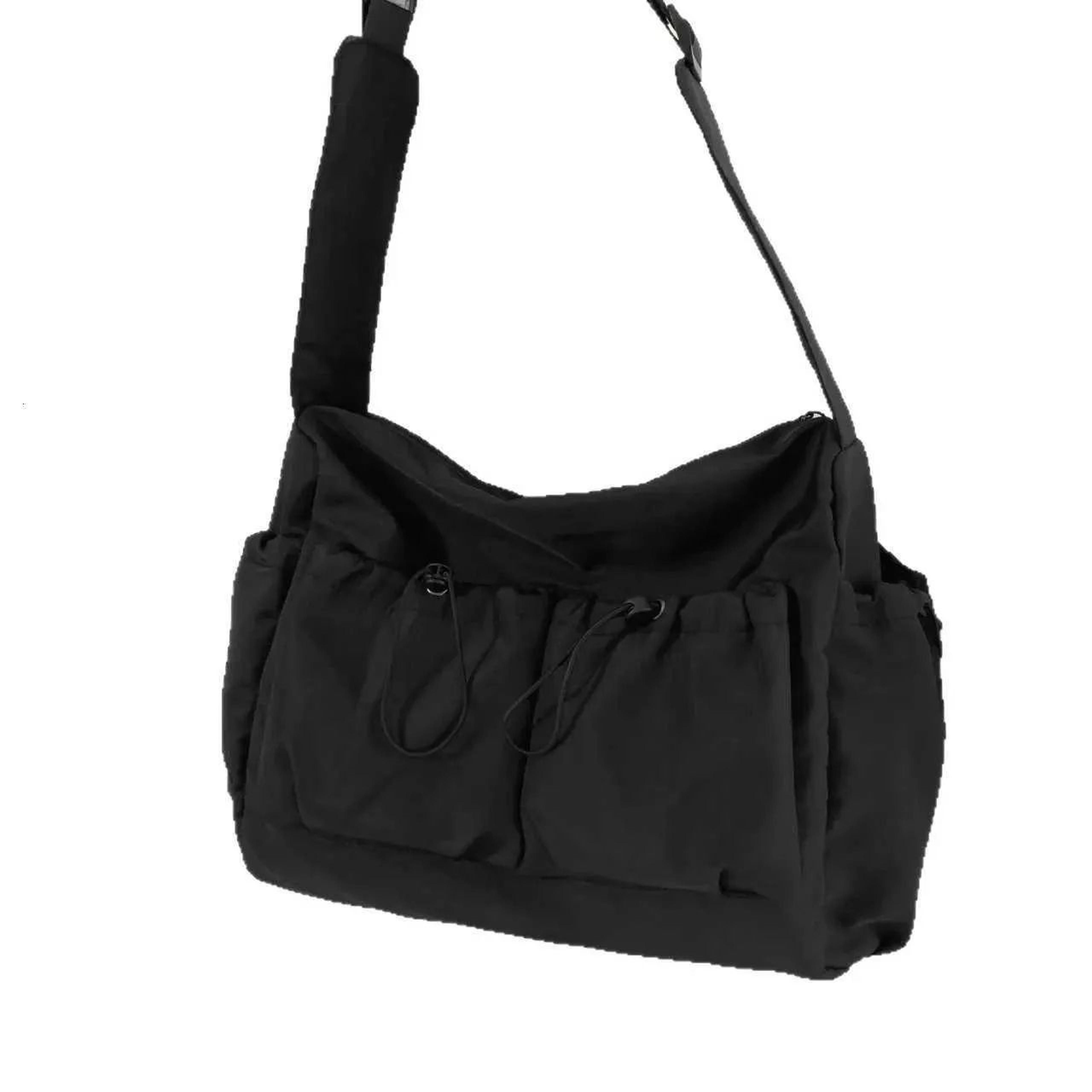 men's japanese style messenger bag with large capacity and zipper closure