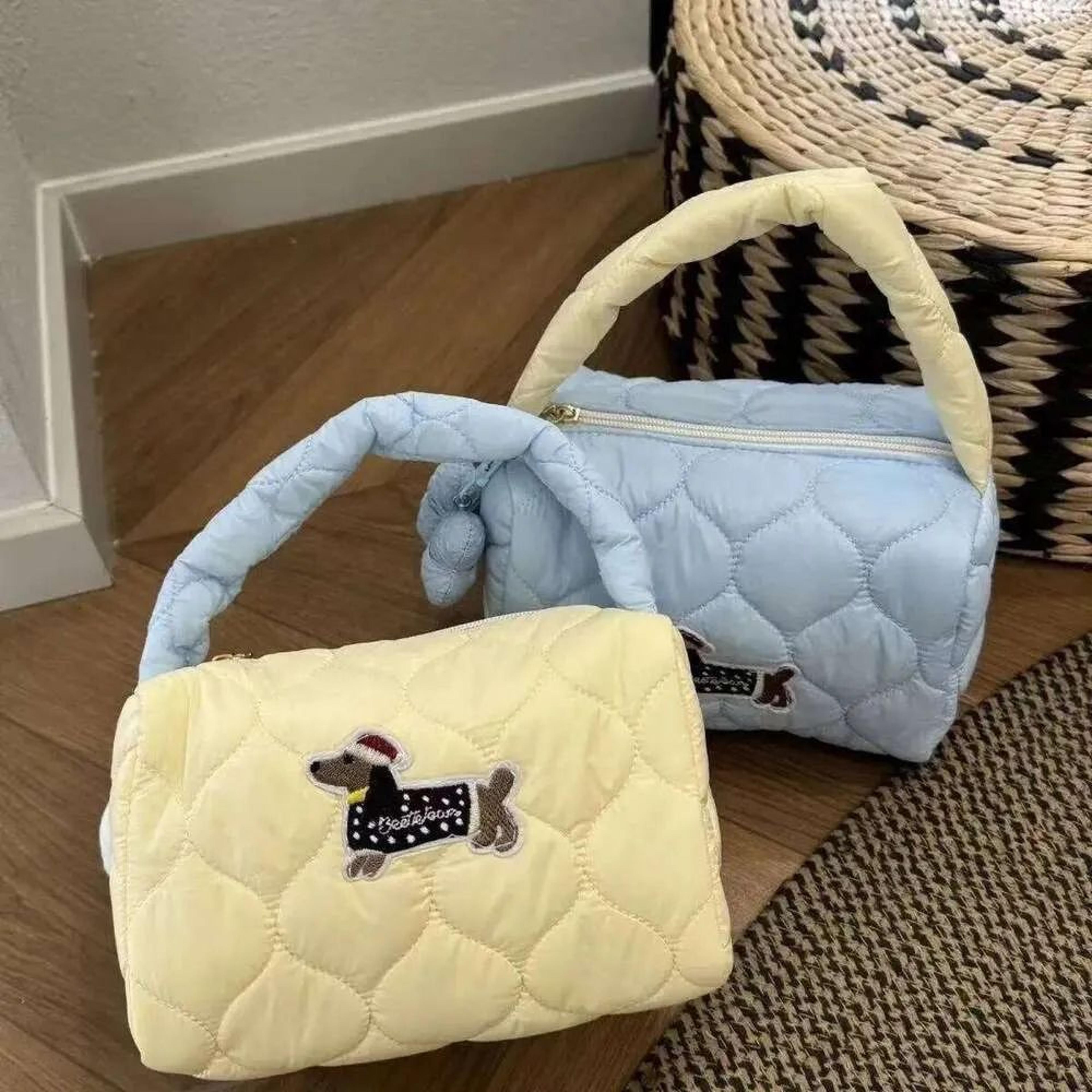dachshund dog makeup bag large capacity travel cosmetic organizer