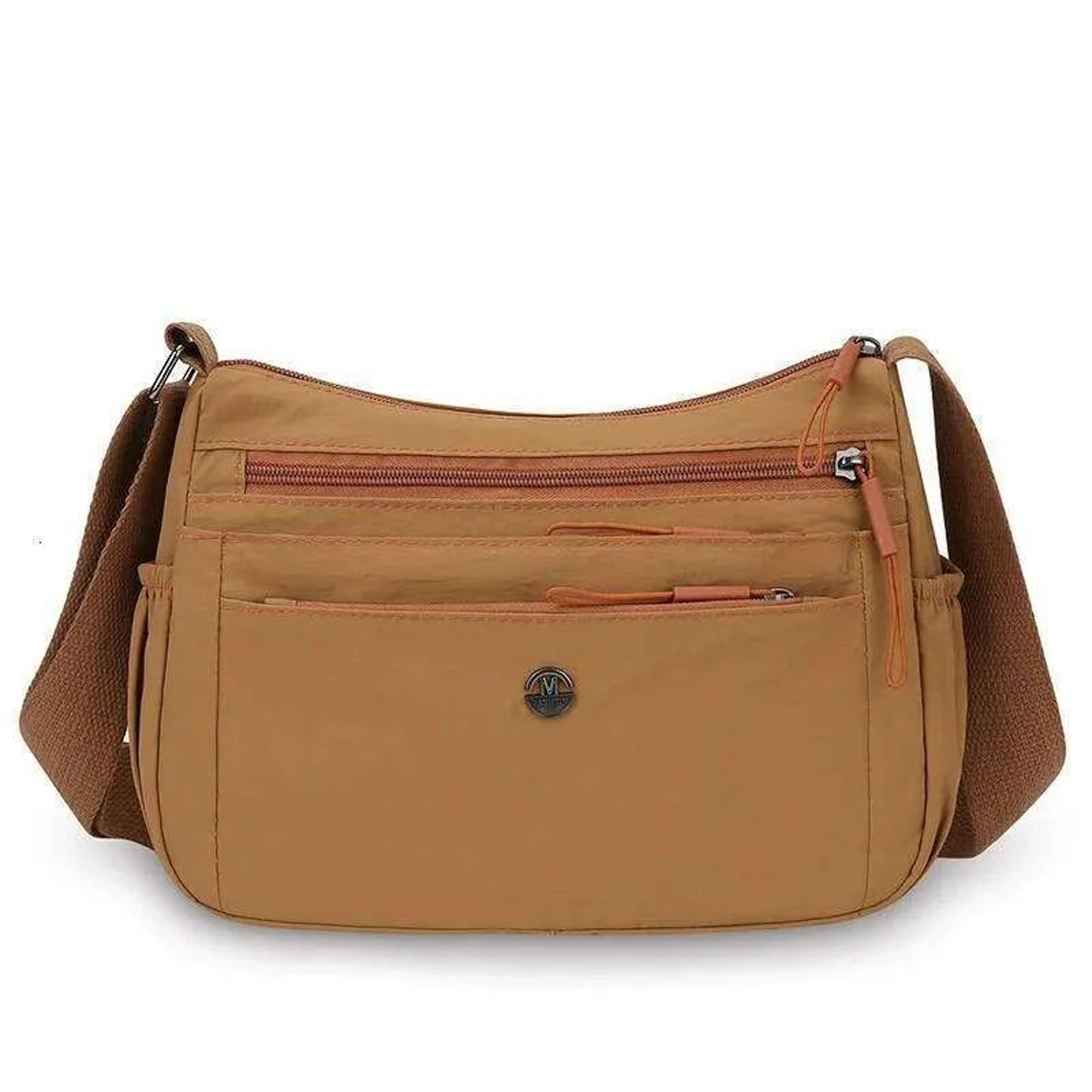 women's large capacity water resistant nylon crossbody shoulder bag with zipper closure
