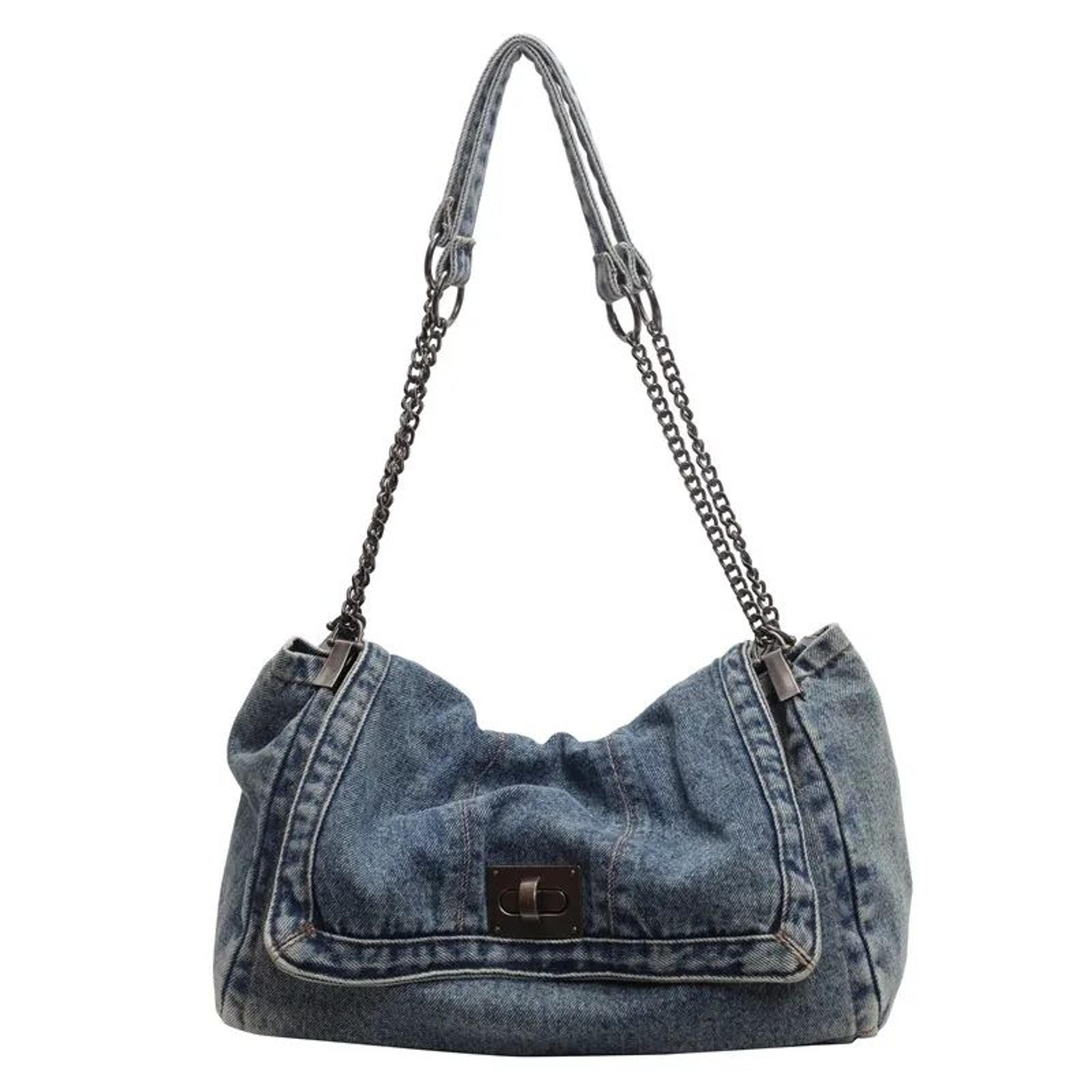 women's large canvas tote bag with chain strap and convertible crossbody design