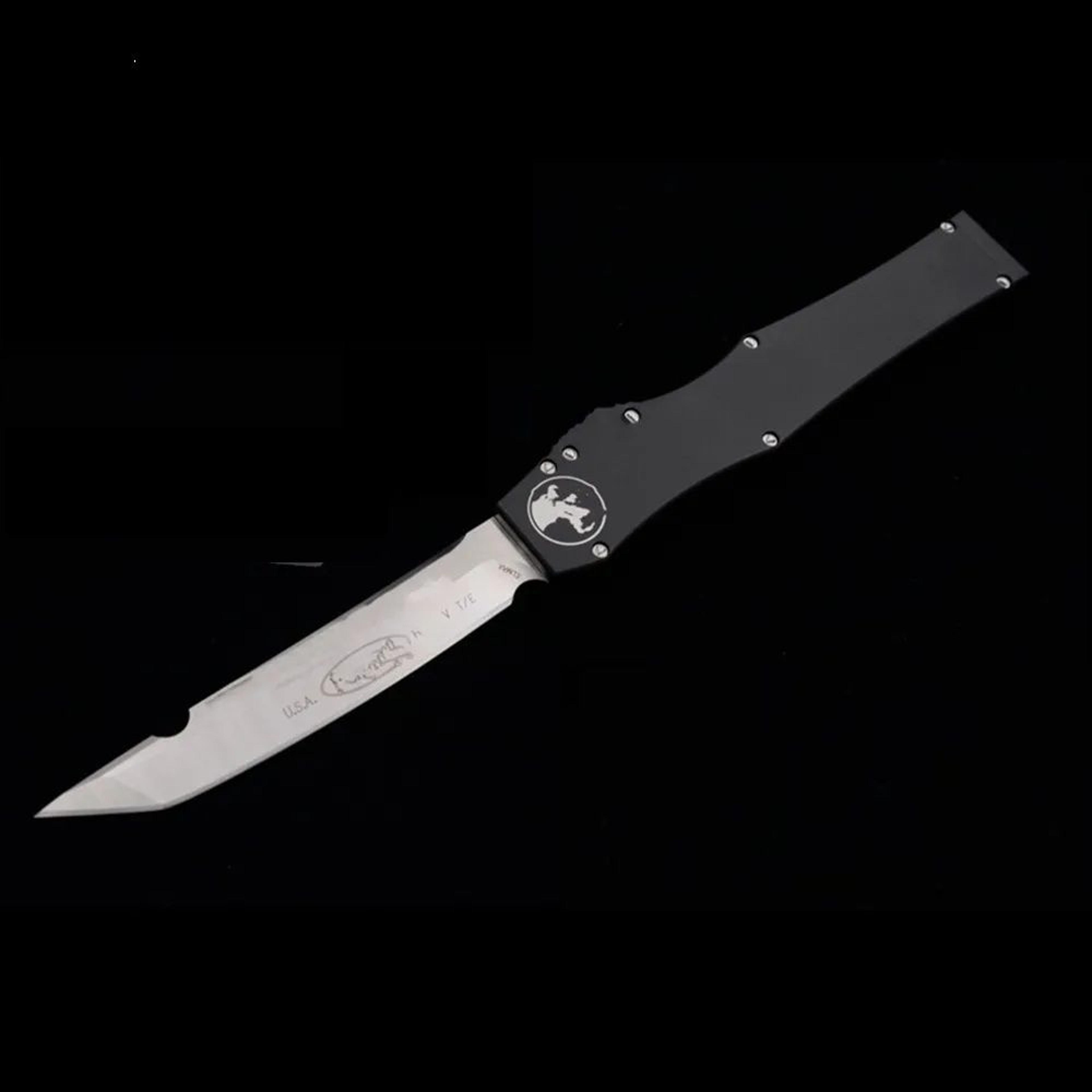 tanto fixed blade knife with aluminum handle and pocket clip for outdoor camping