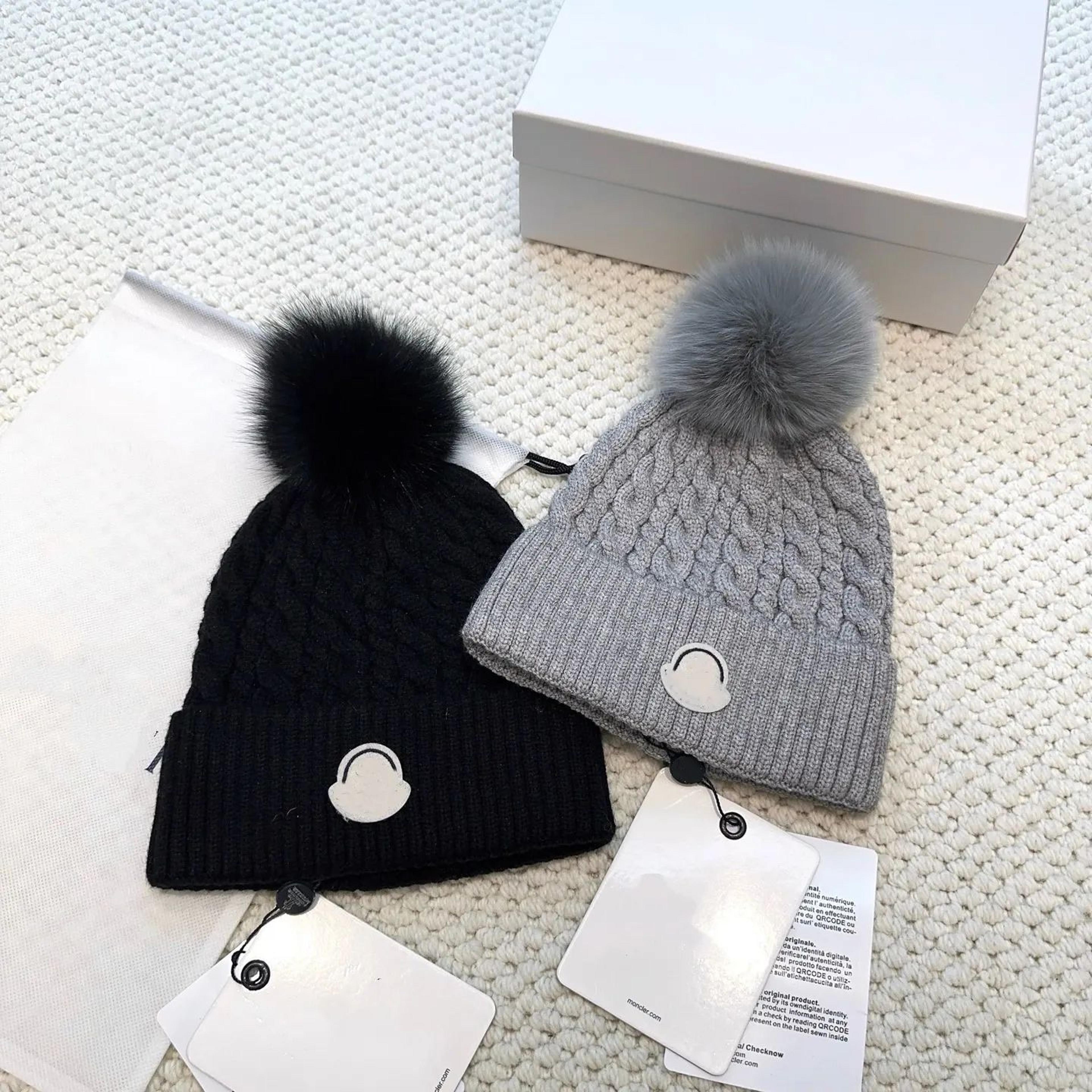 winter knit beanie hat with pom pom for men and women