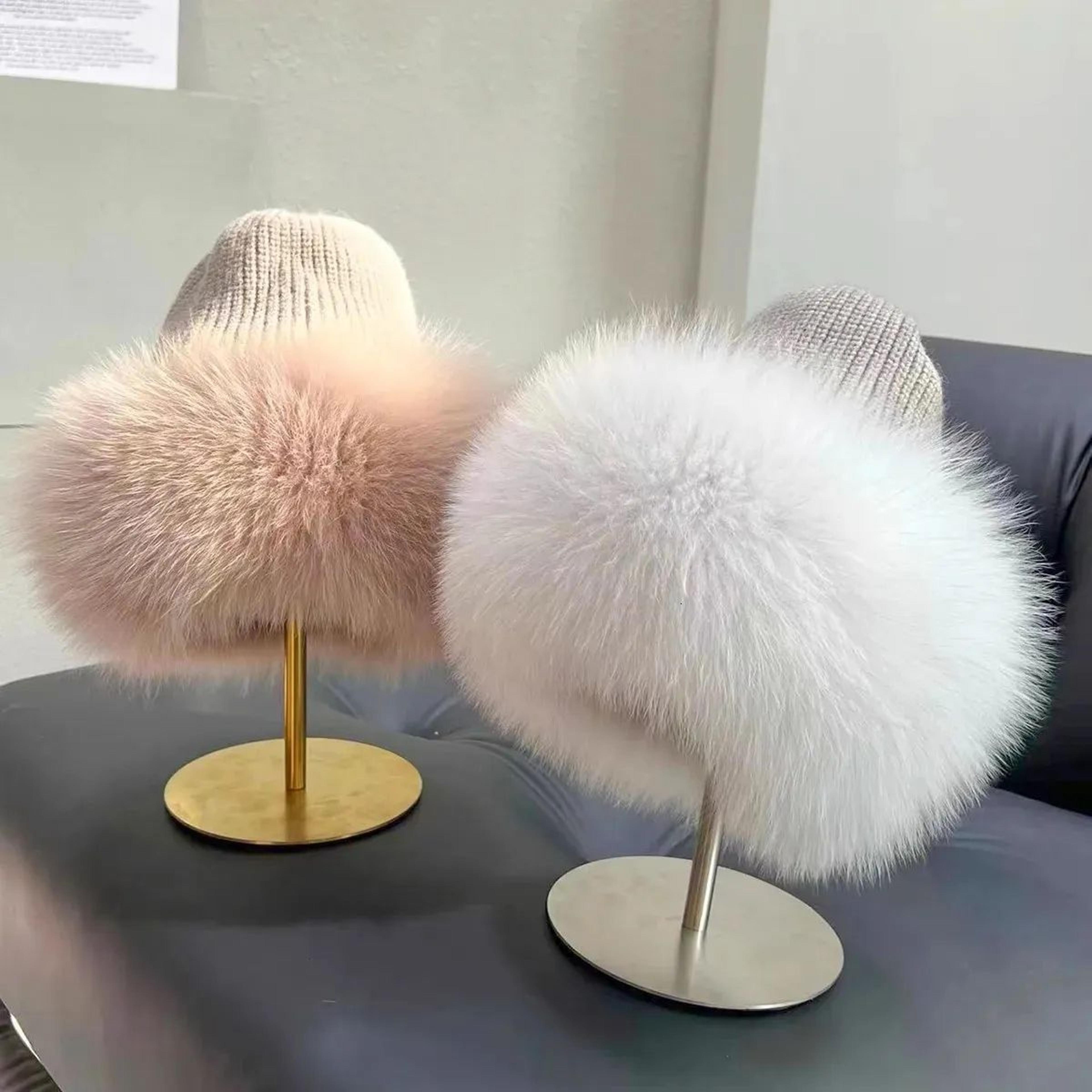 women's winter beanie hat with soft knit construction and plush style