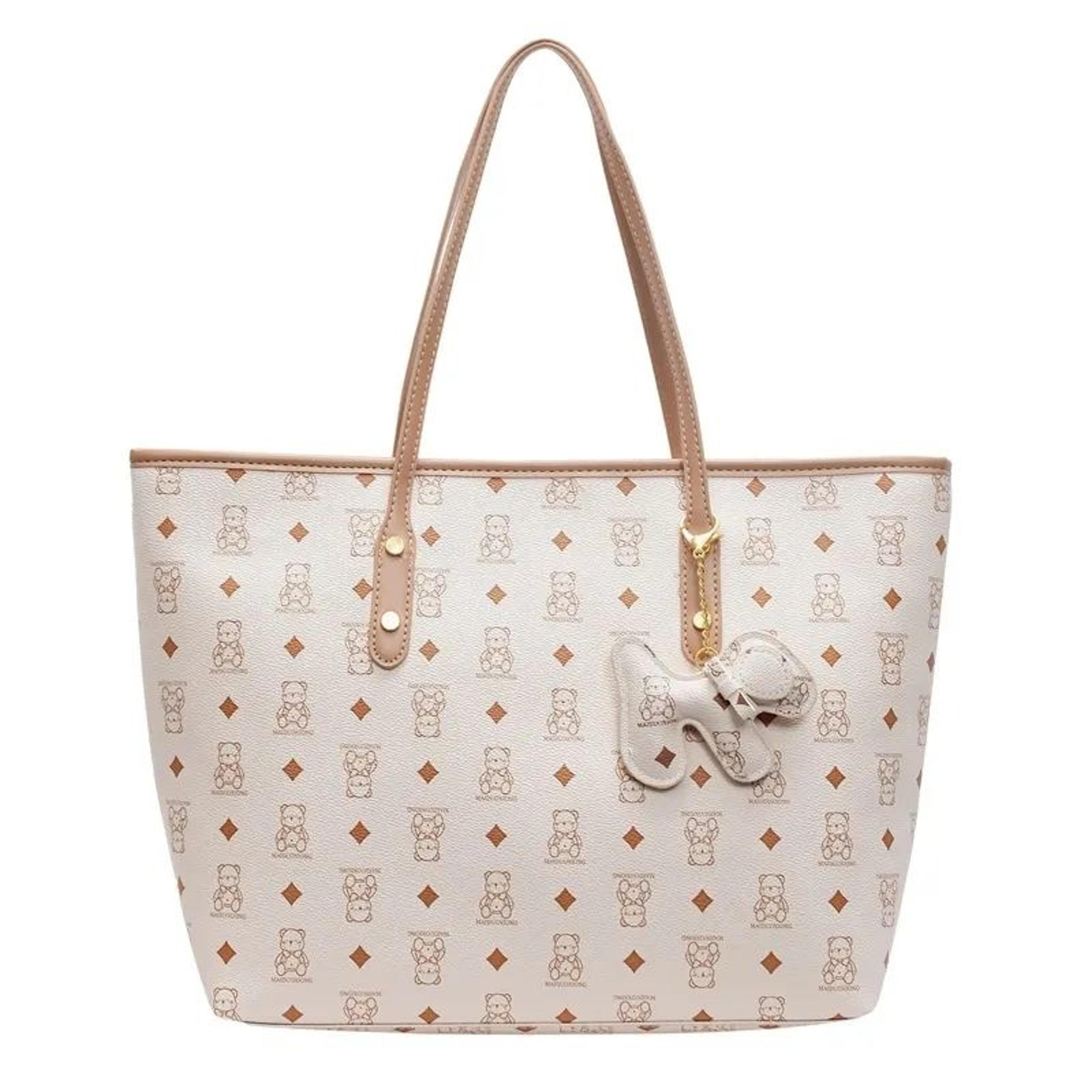 women's pu leather tote shoulder bag with zipper closure and spacious interior
