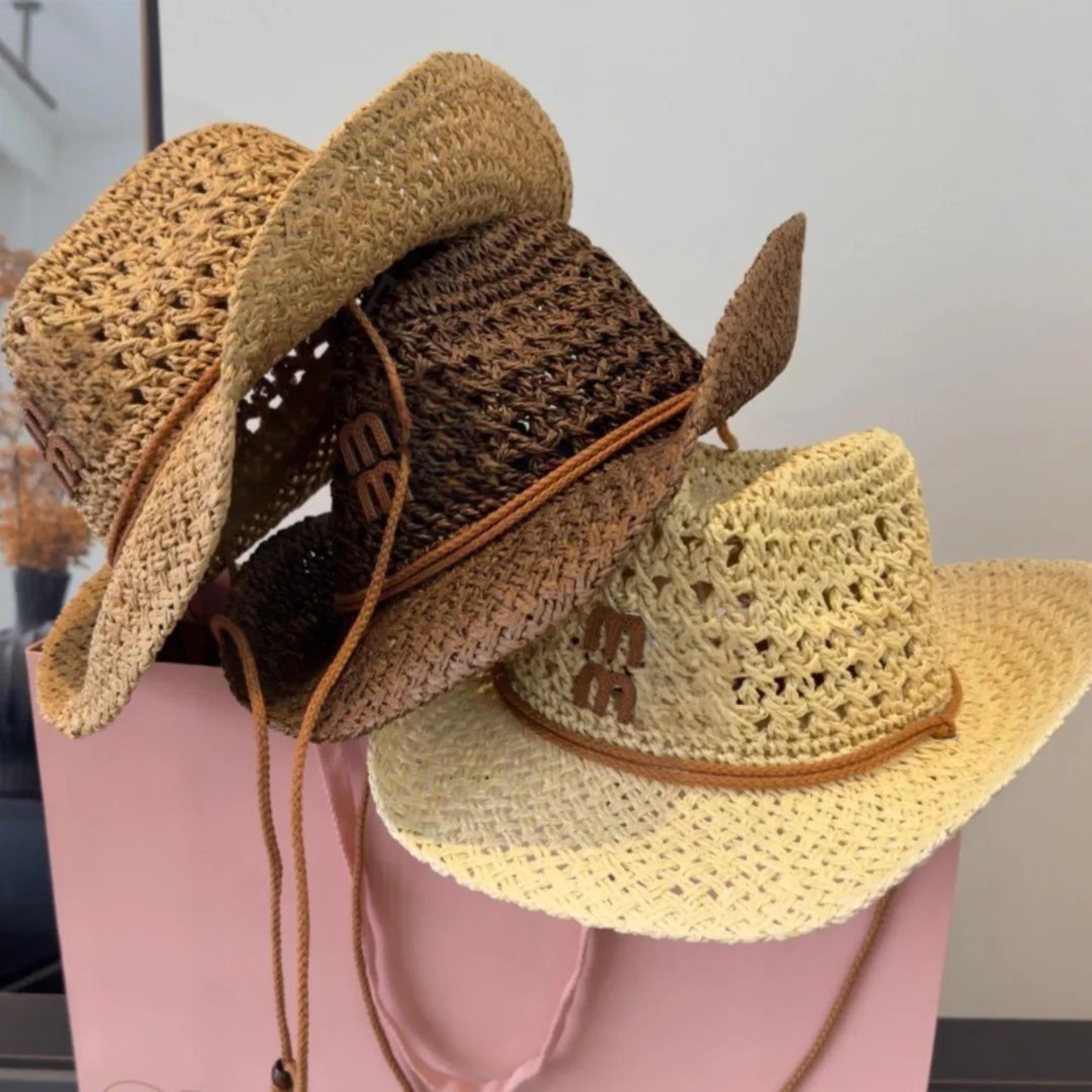 wide brim silk hat with embroidered letter design and adjustable strap