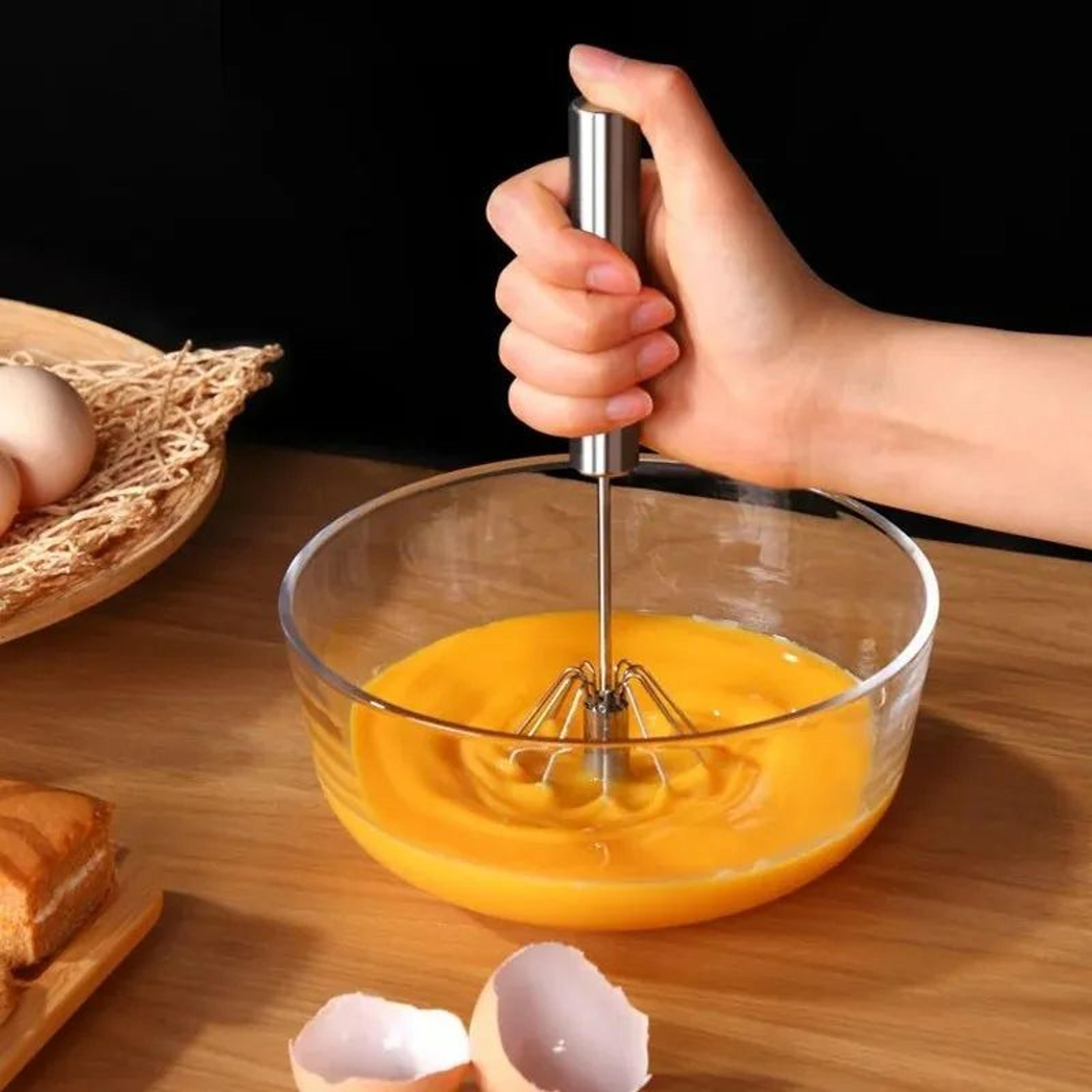stainless steel manual egg beater with self turning hand mixer design