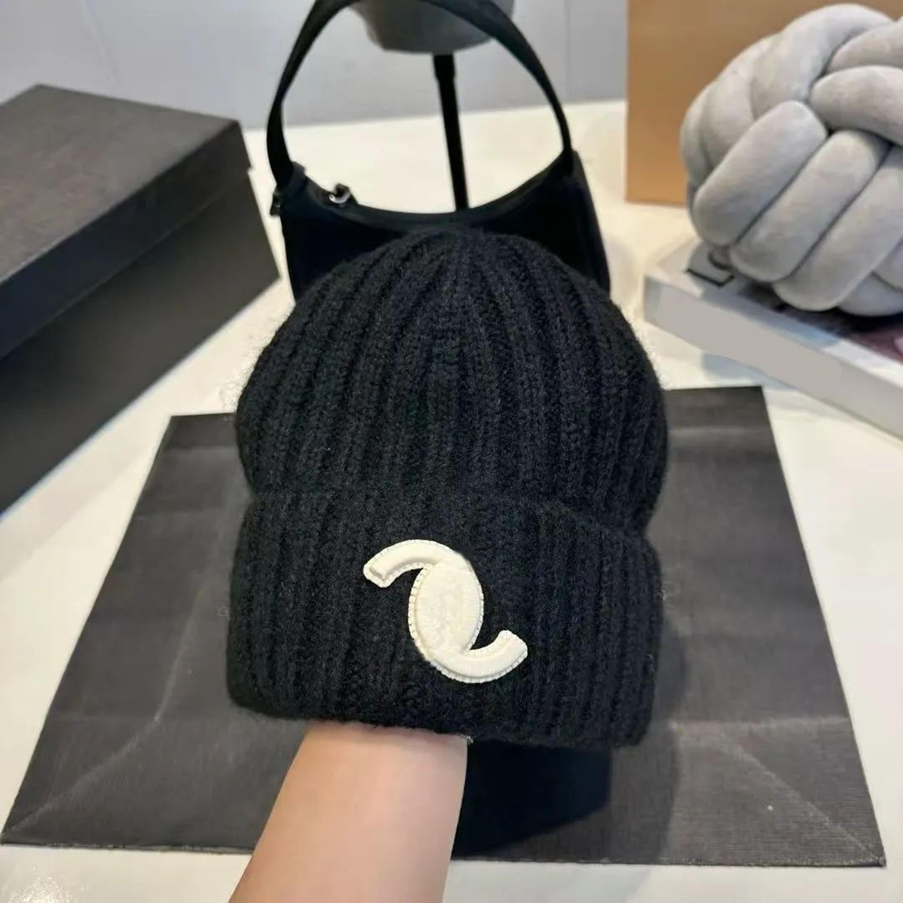 wool knit beanie hat with vertical stripes for winter casual wear