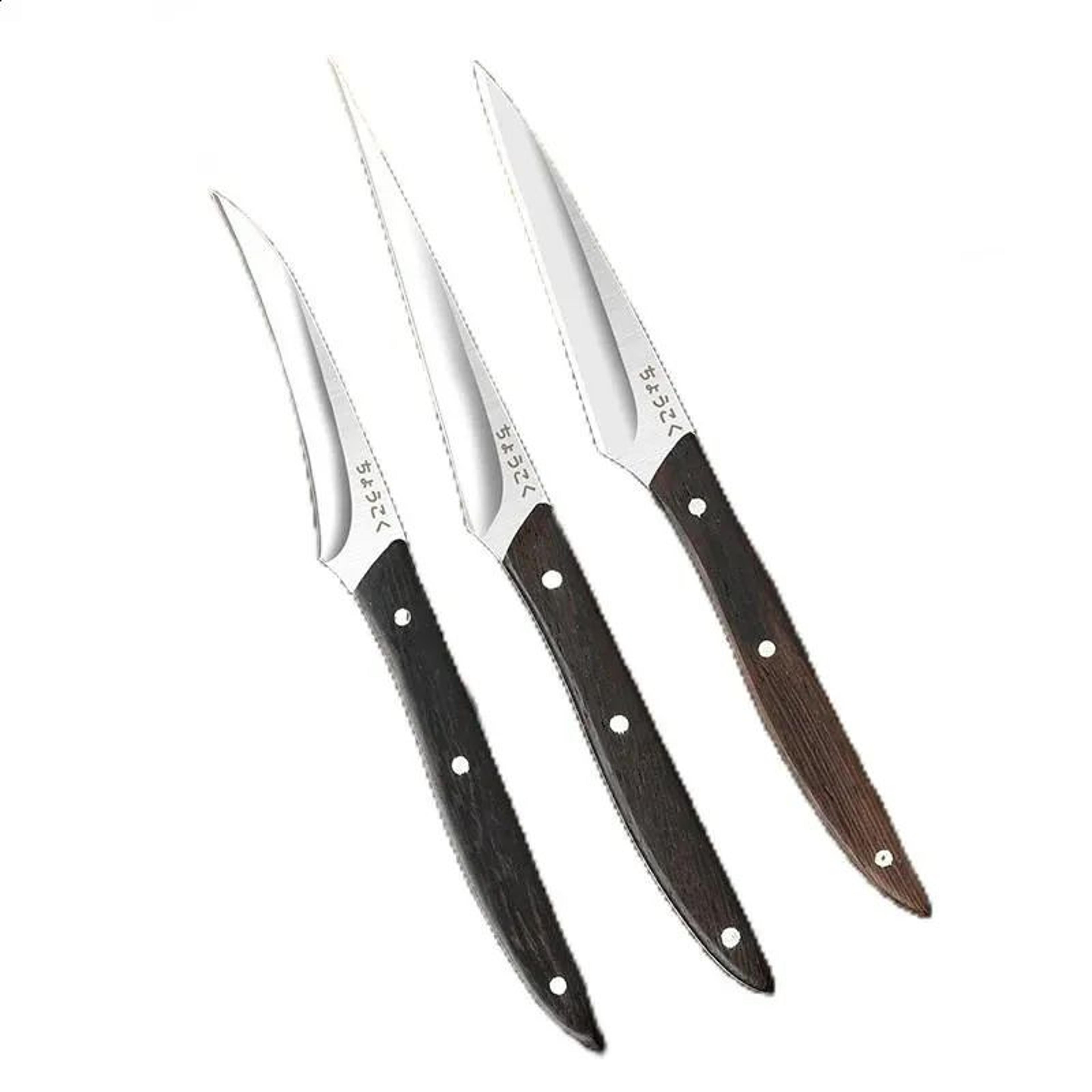 chef knife set for fruit and vegetable carving with ergonomic handles