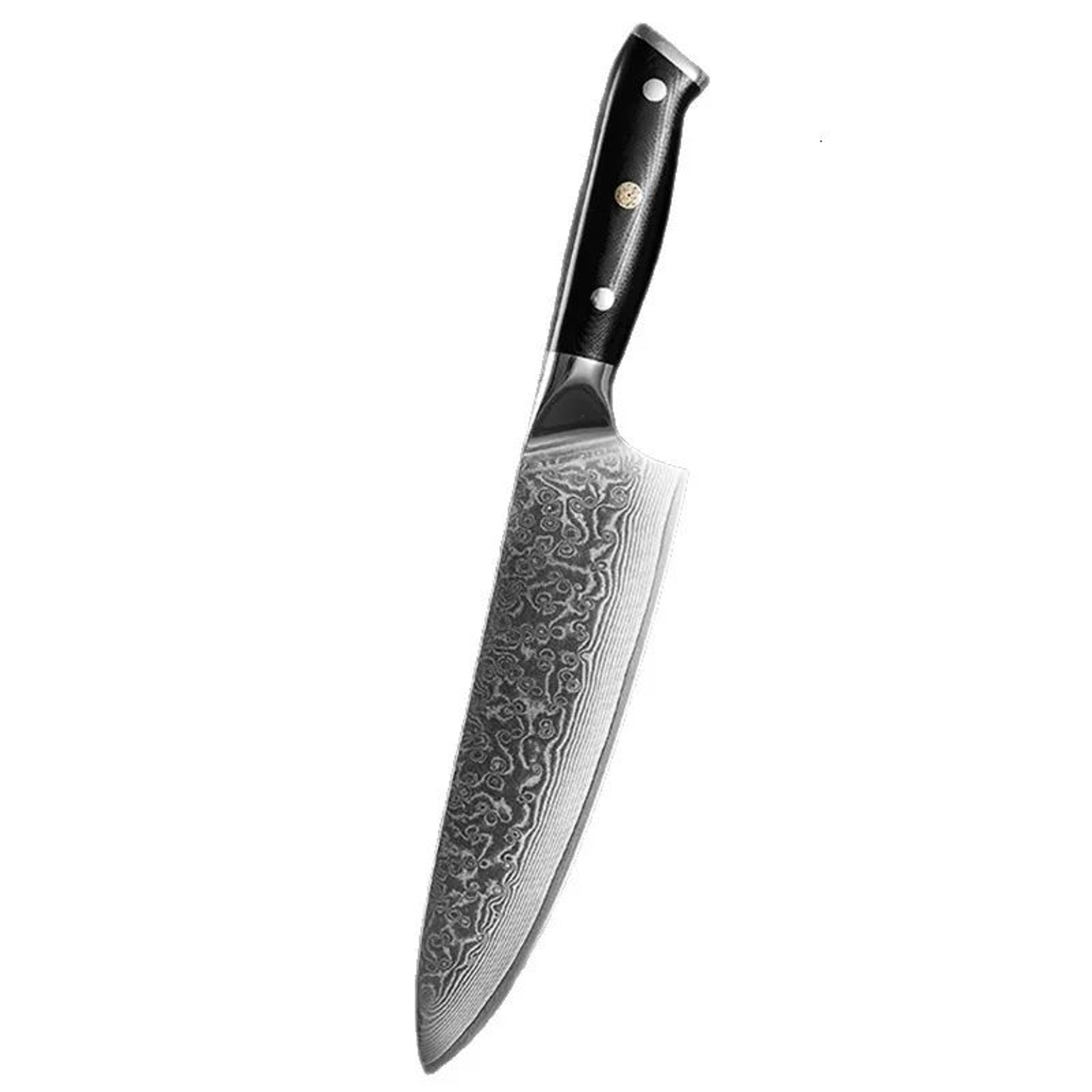 damascus steel chef knife with layer blade and stainless steel core