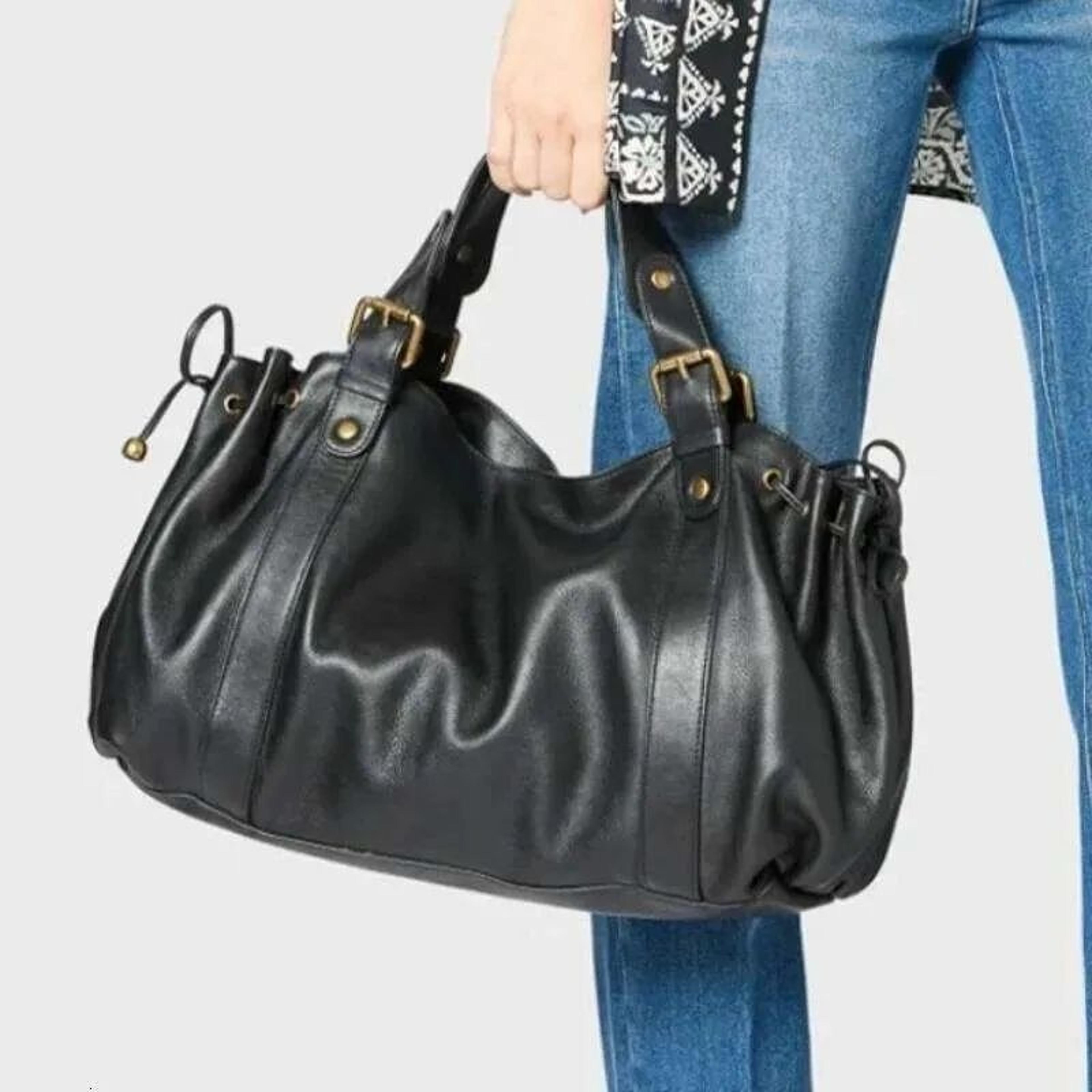 vintage pu leather tote bag for women with crinkled texture and plaid pattern