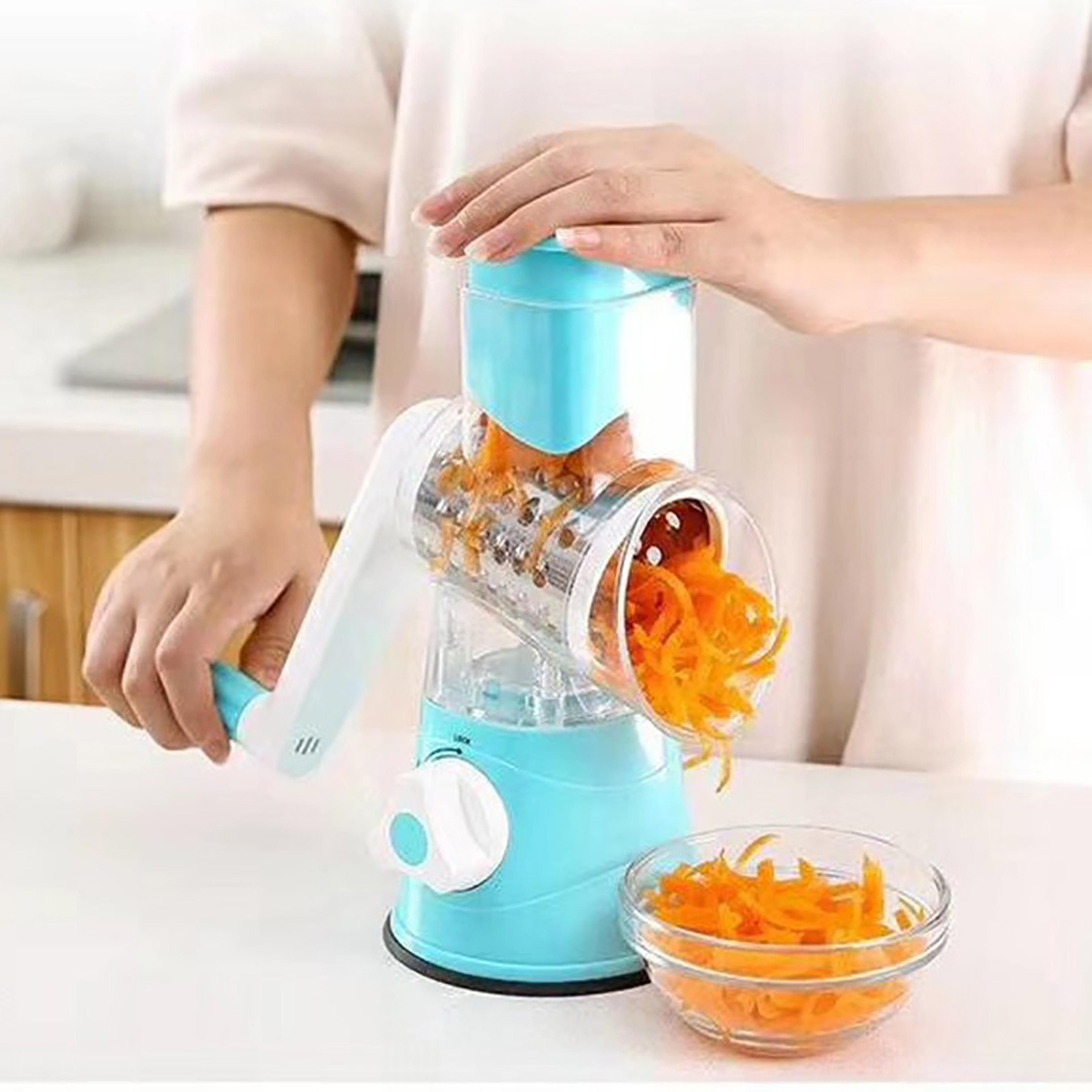 manual rotary grater vegetable slicer shredder with drum blades for cheese and veggies