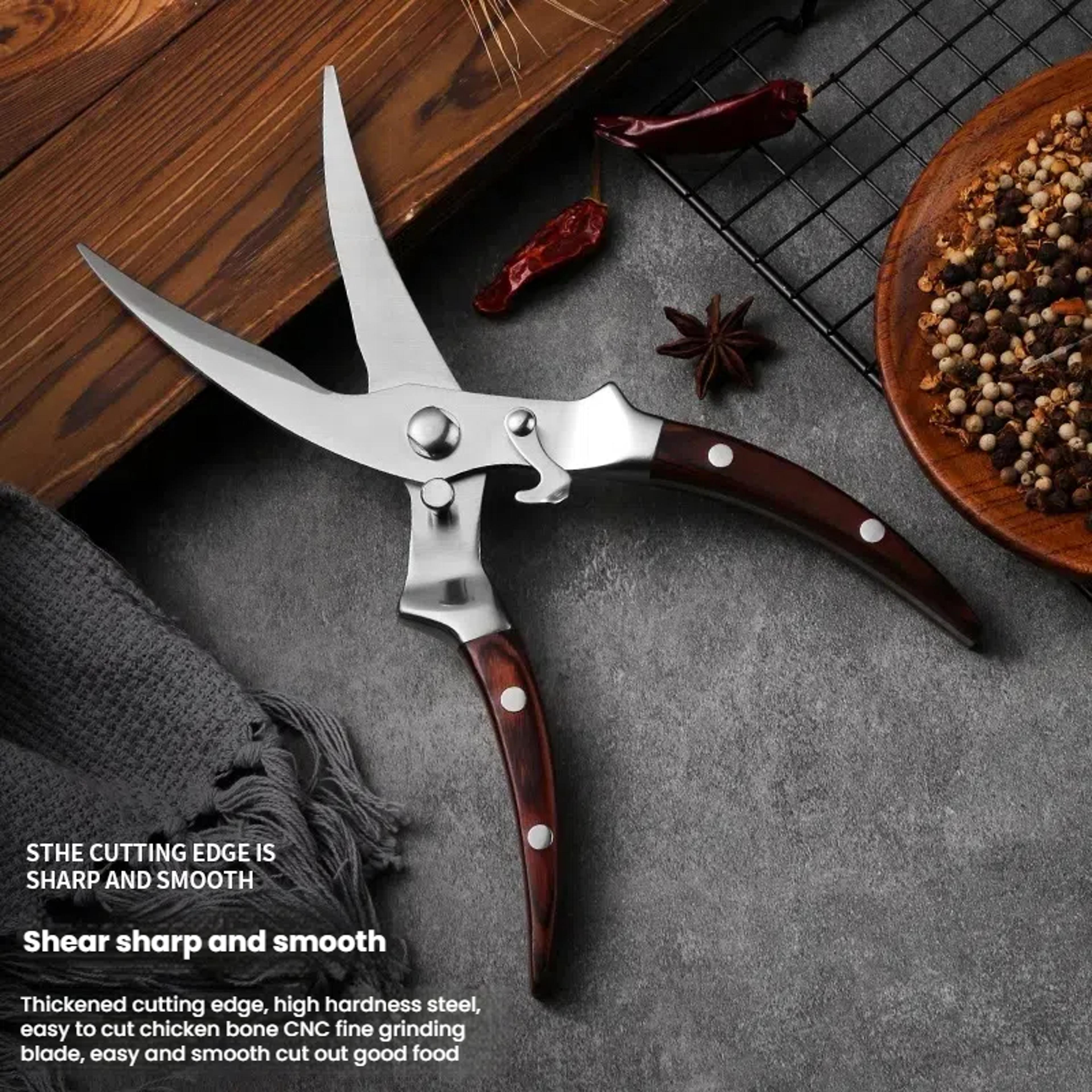 heavy duty poultry shears stainless steel kitchen scissors for chicken bone and seafood