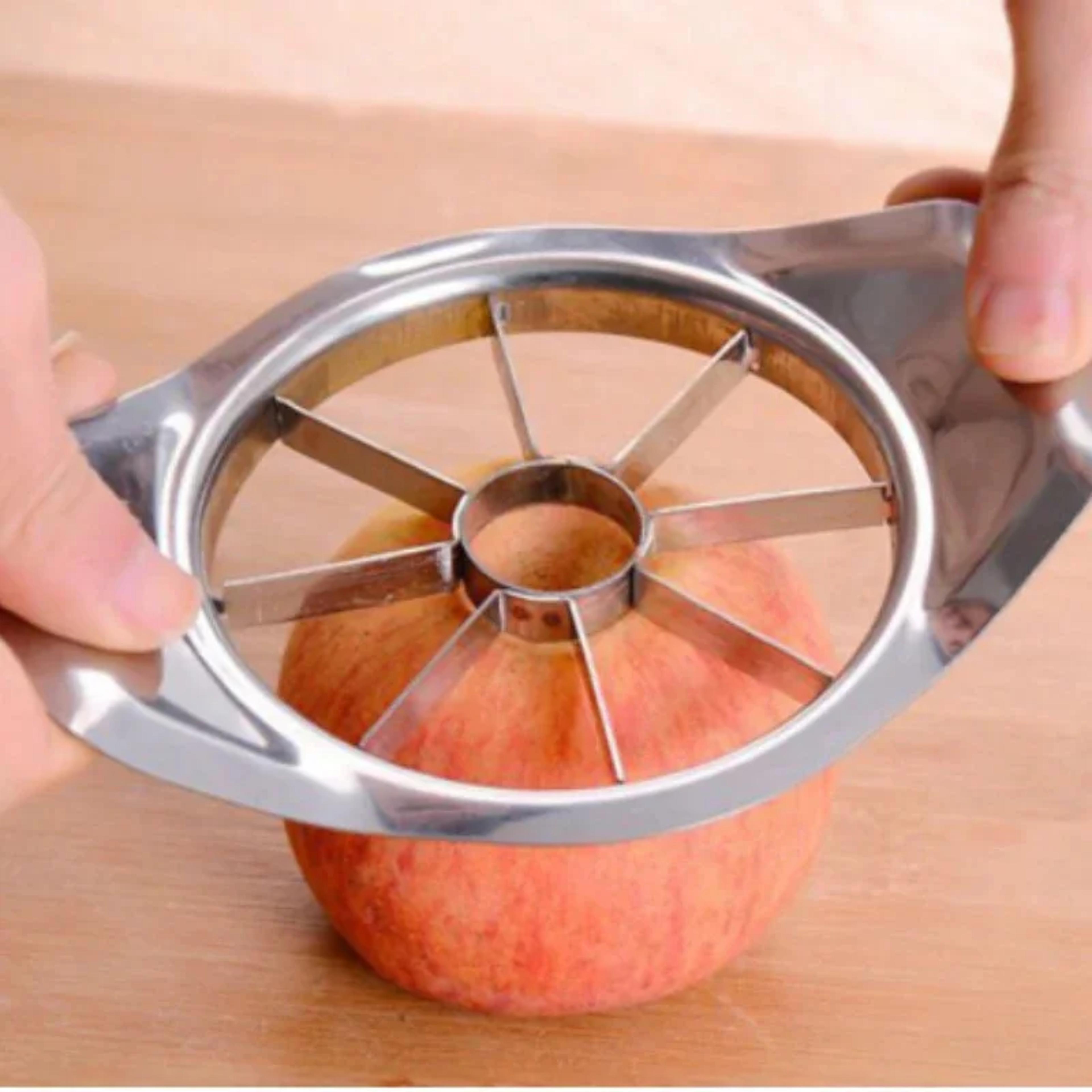 stainless steel apple cutter with comfort handle fruit slicer and corer