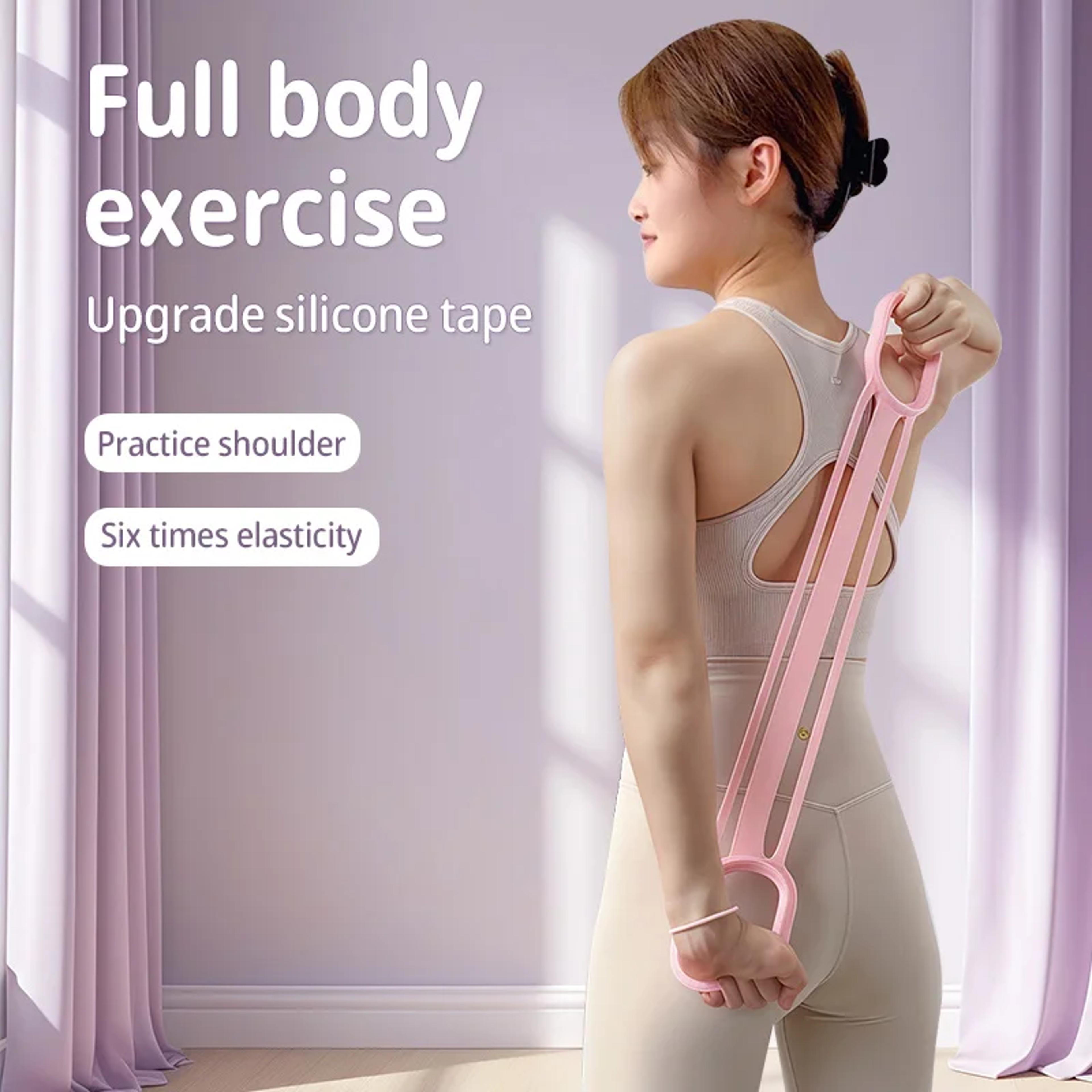 silicone resistance bands set for yoga, stretching and home gym workout