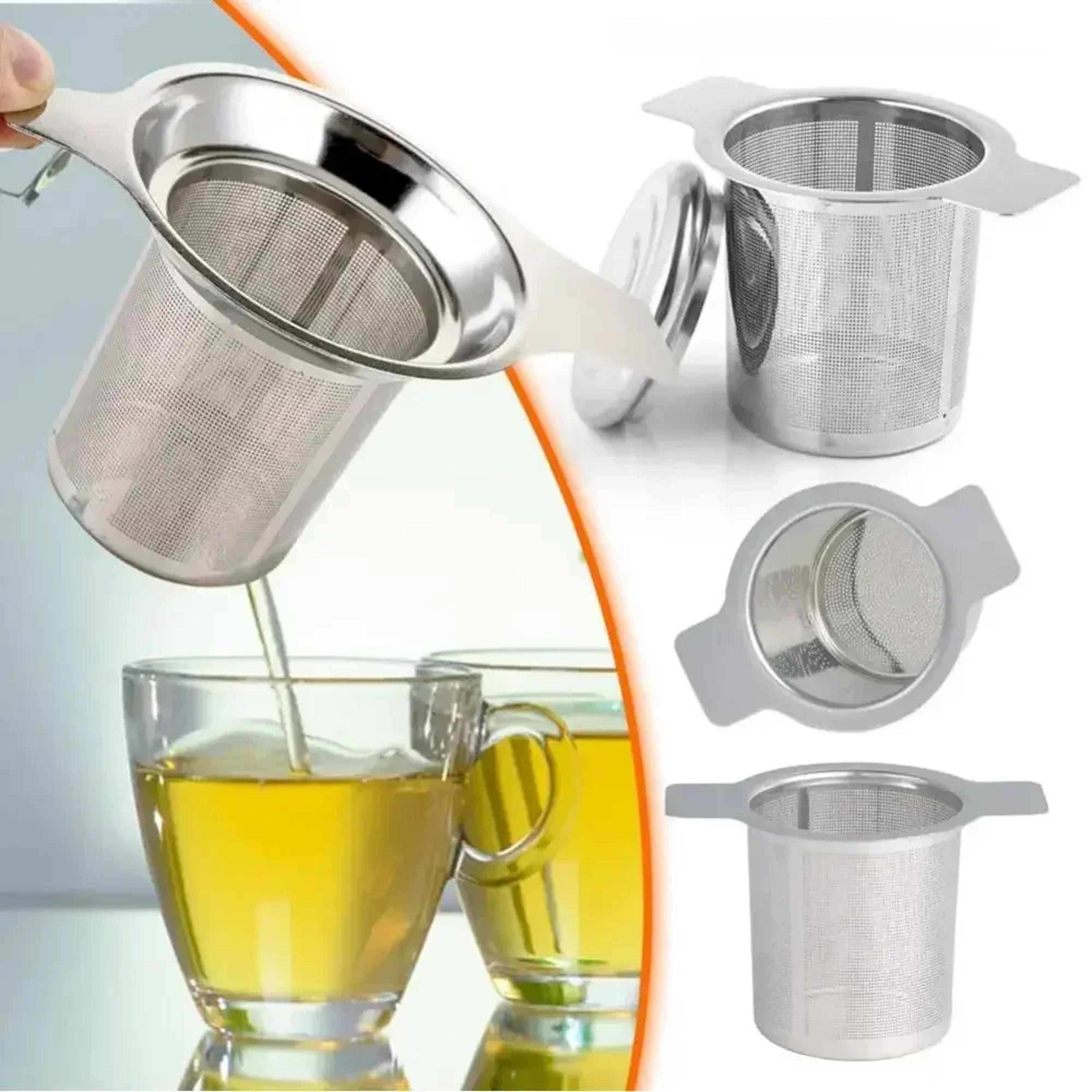 loose leaf tea infuser with lid stainless steel tea strainer fine mesh cup filter