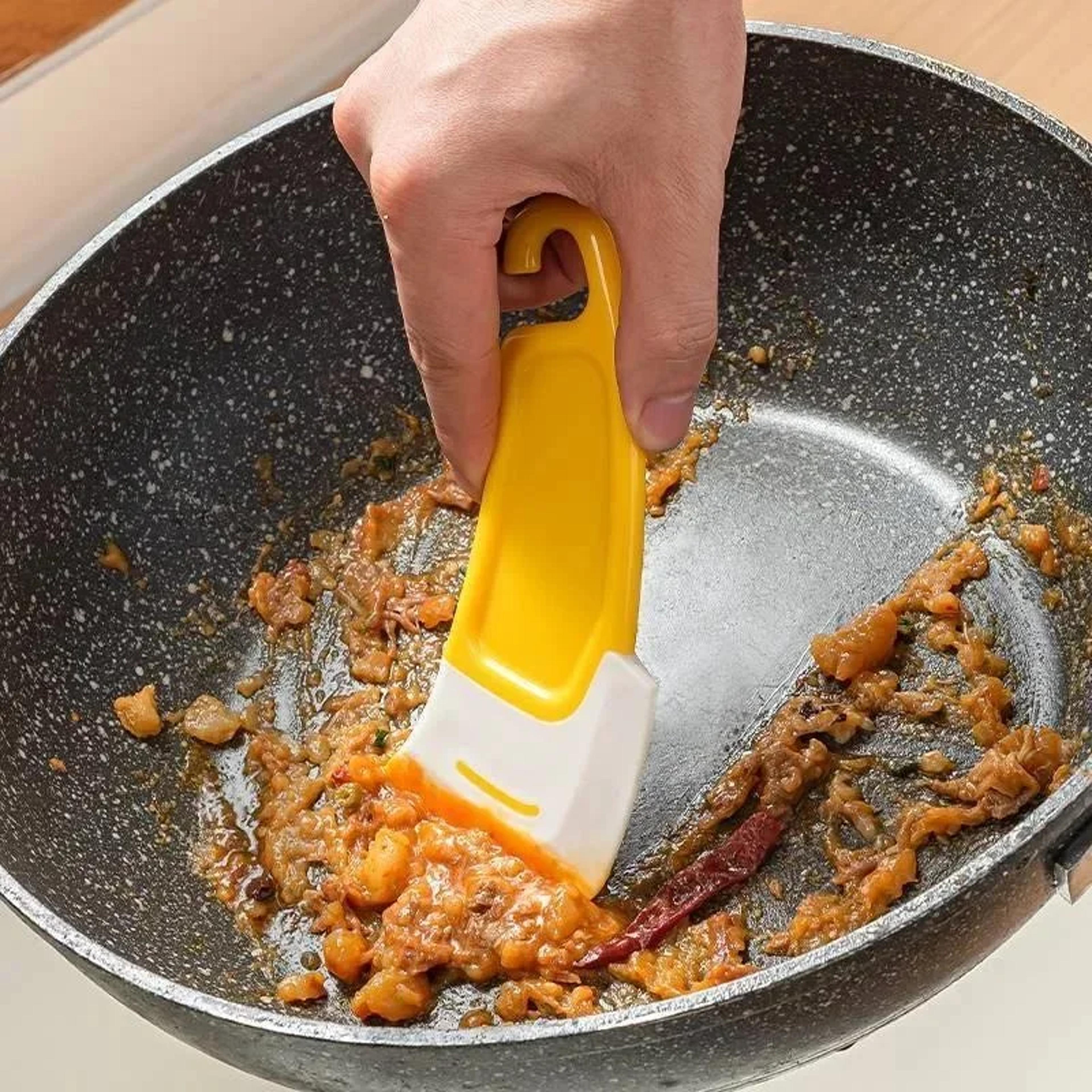 silicone pan scraper non scratch dish cleaning spatula for pots and pans