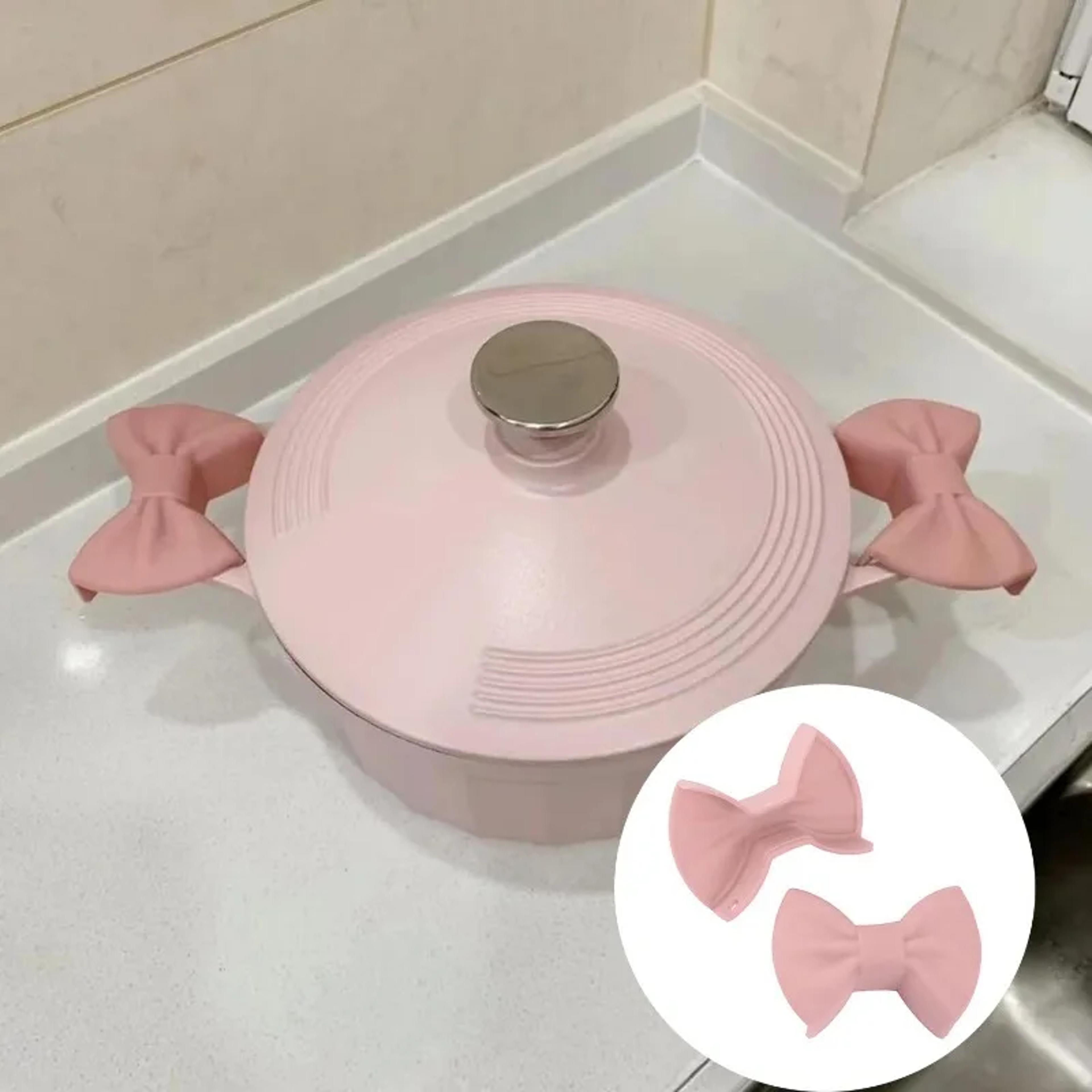 bow shaped silicone oven mitts heat resistant mini kitchen oven gloves & pot holders