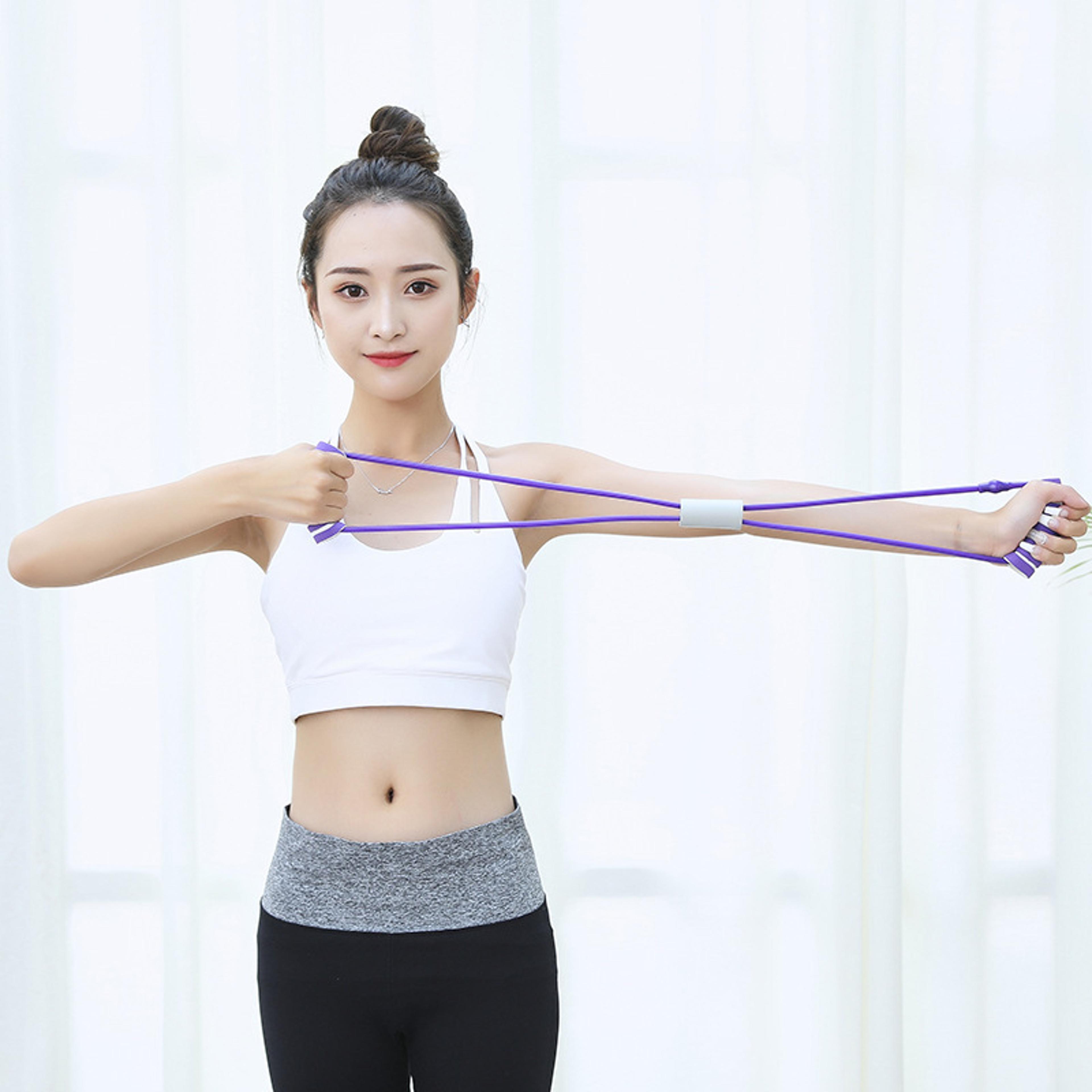 chest expander trainer portable resistance band back stretcher for home fitness