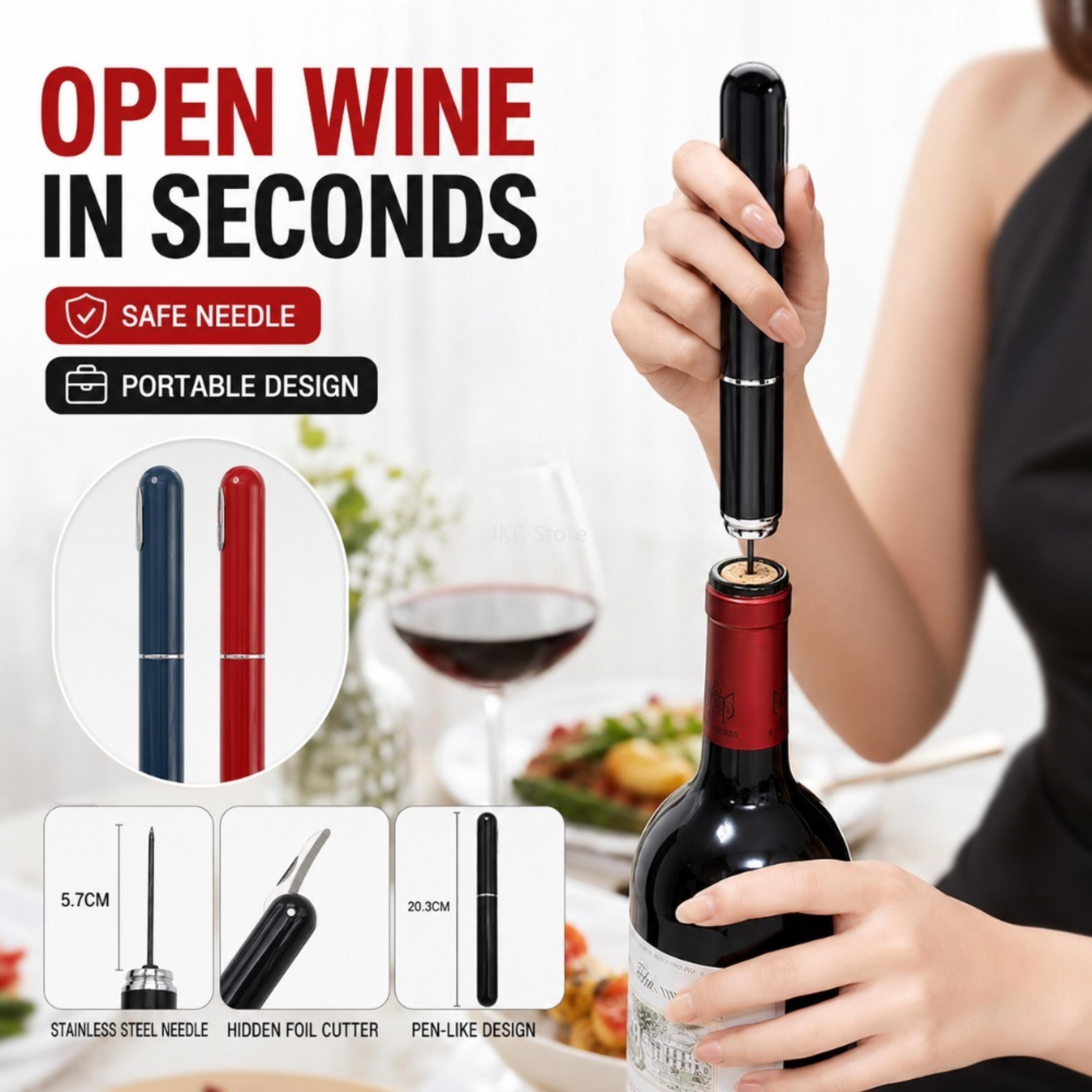 air pressure wine opener portable cork remover with foil cutter