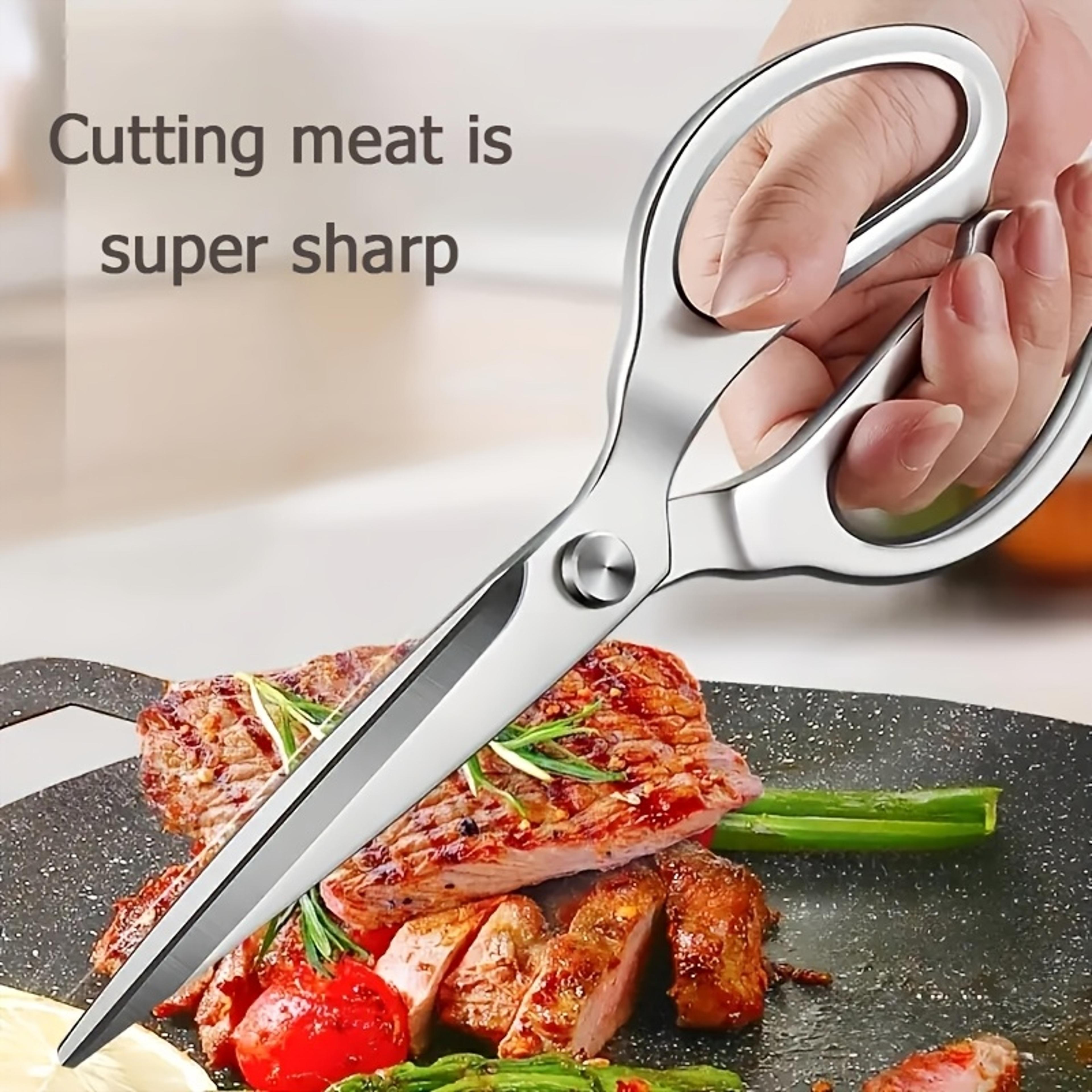 heavy duty stainless steel kitchen shears with magnetic cover