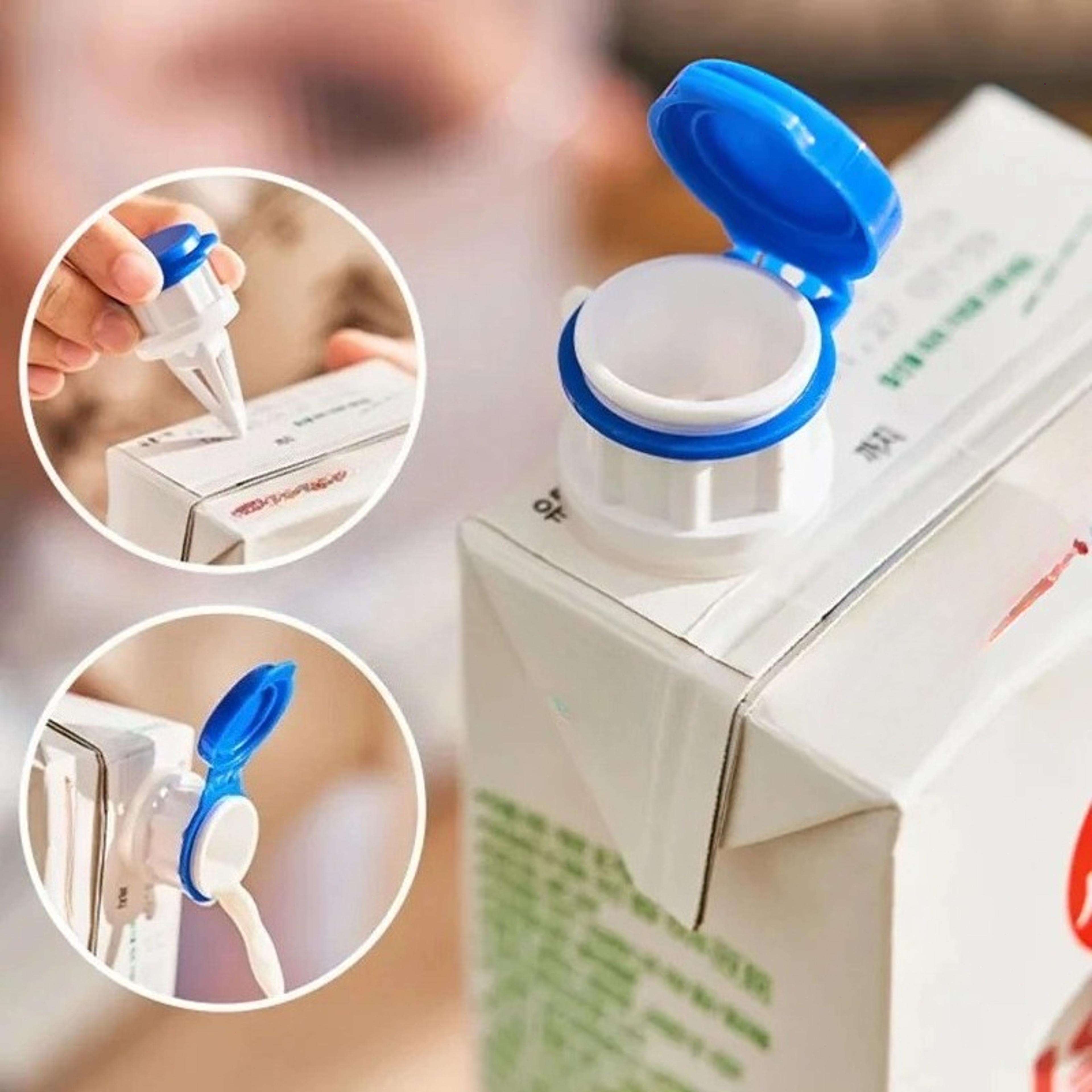 milk carton spout with anti spill lid reusable beverage pourer