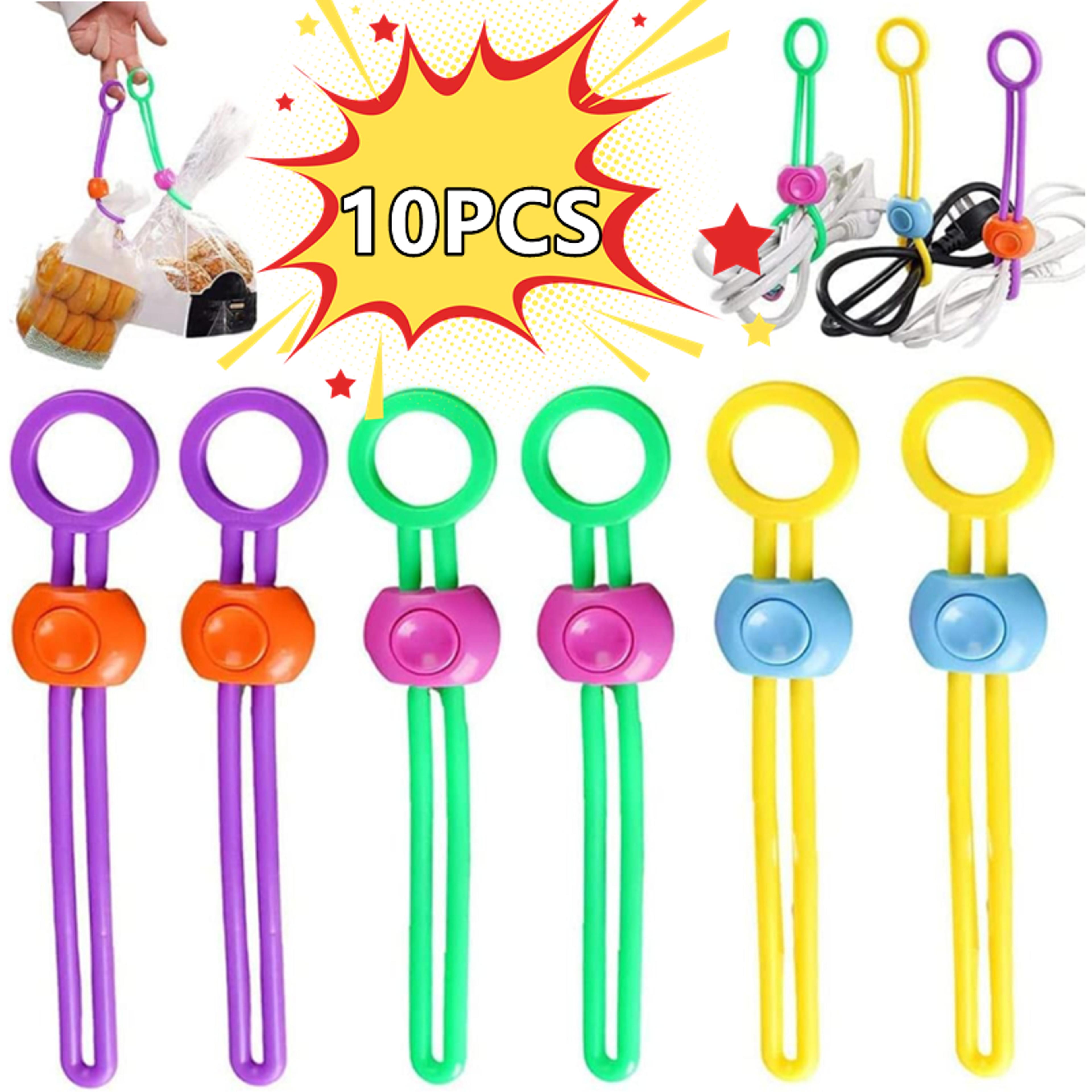 adjustable silicone food bag sealing clips for fresh snacks and cable storage