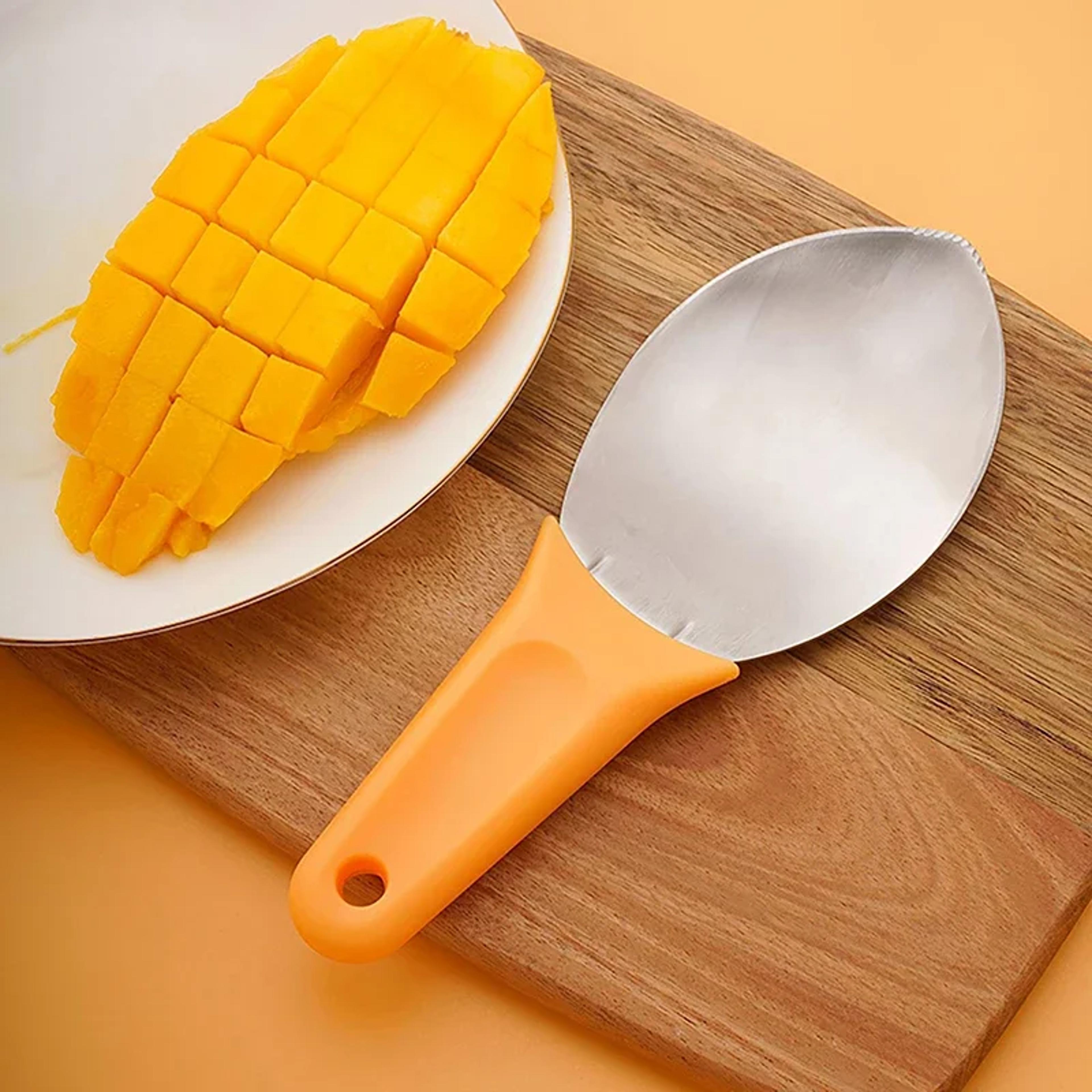 mango slicer cutter and fruit scoop for easy dicing