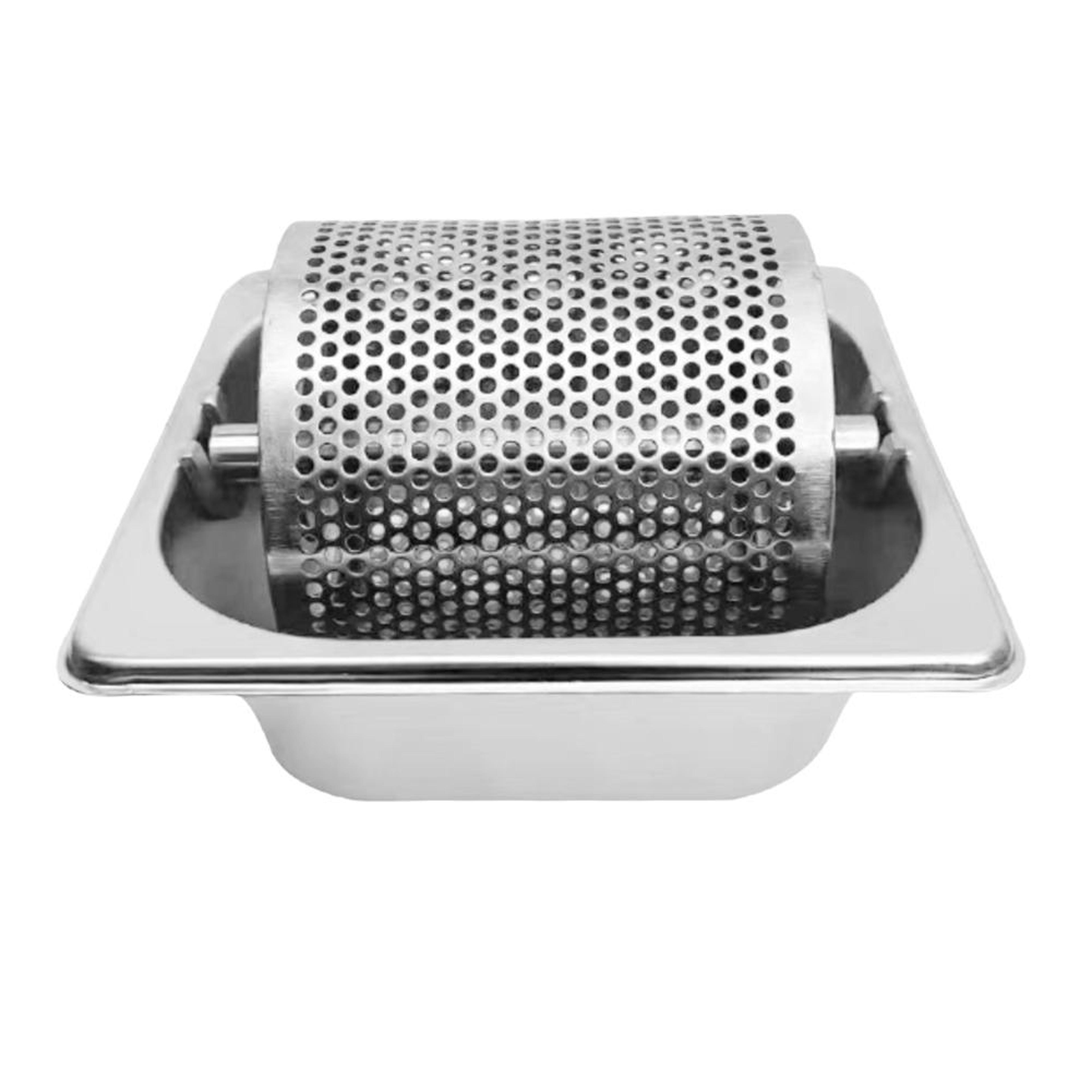 stainless steel butter roller with base for griddles, burgers and bread