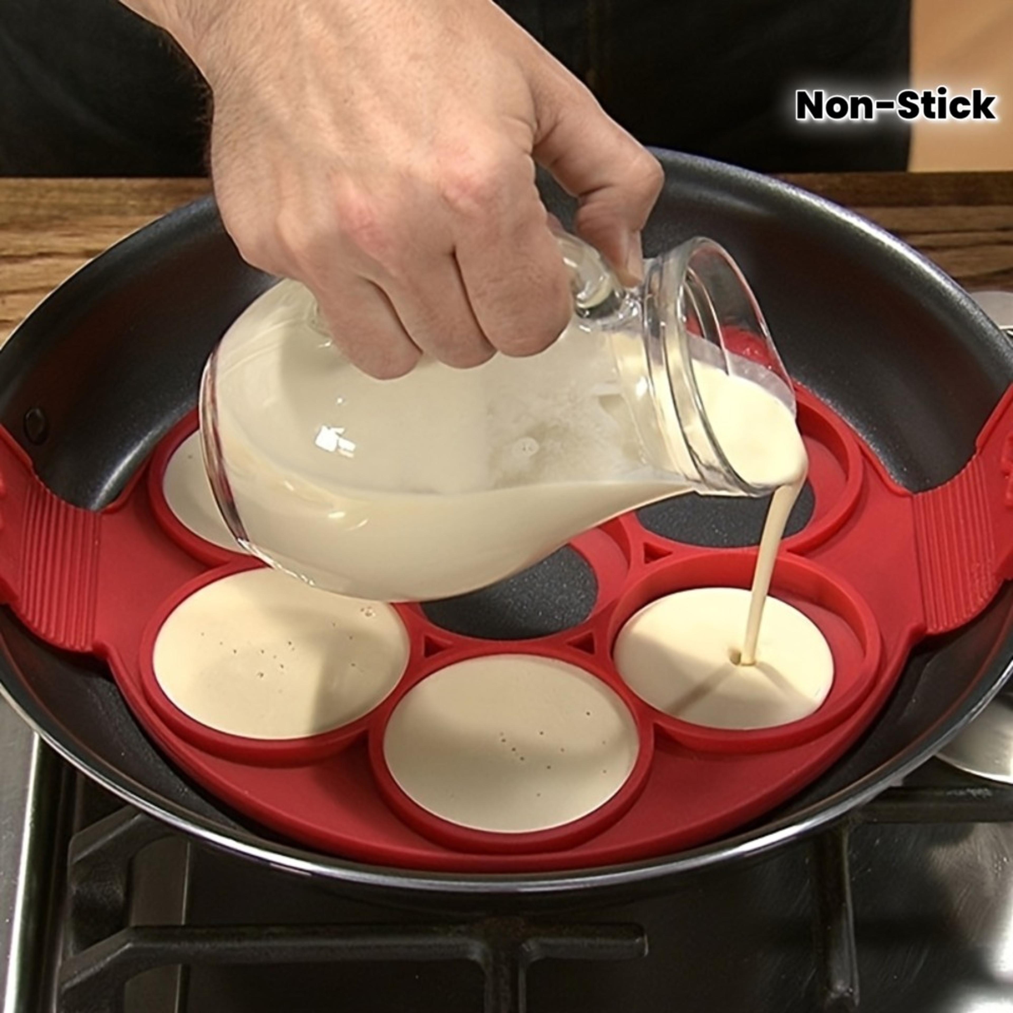 silicone pancake maker and egg ring mold for easy non stick breakfast cooking